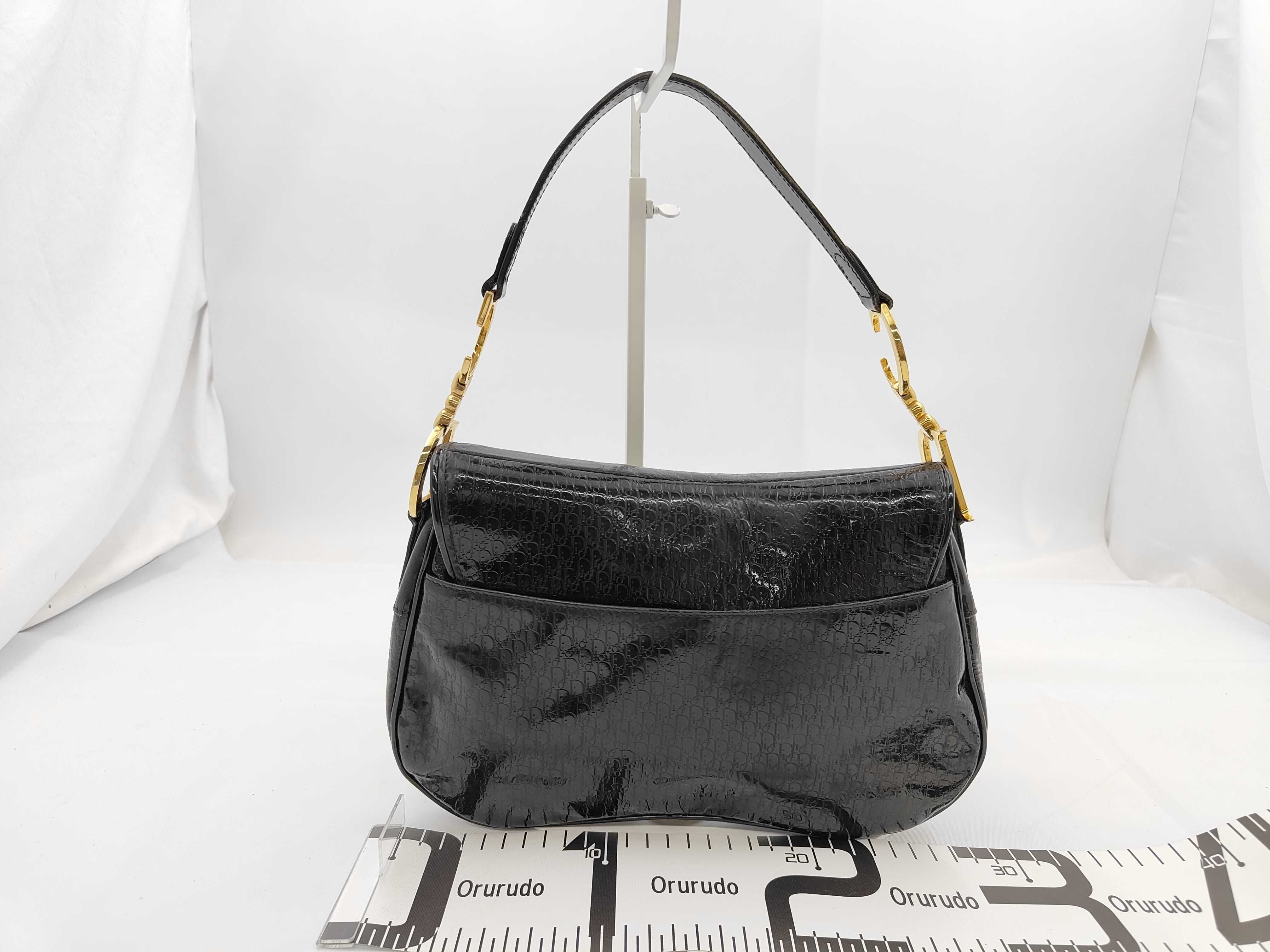 Saddle Bag Enamel Black Shoulder Bag — view 2