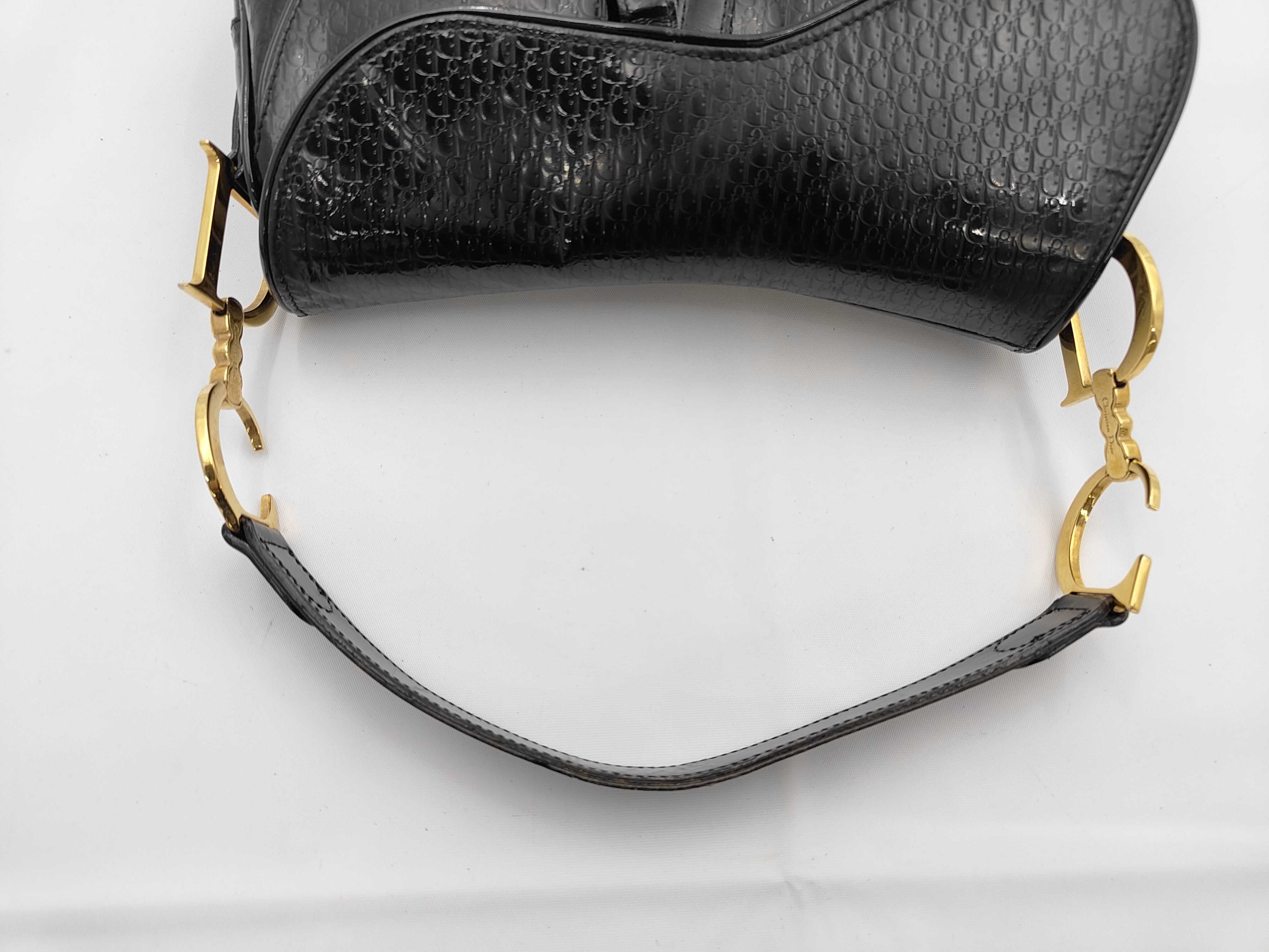 Saddle Bag Enamel Black Shoulder Bag — view 3