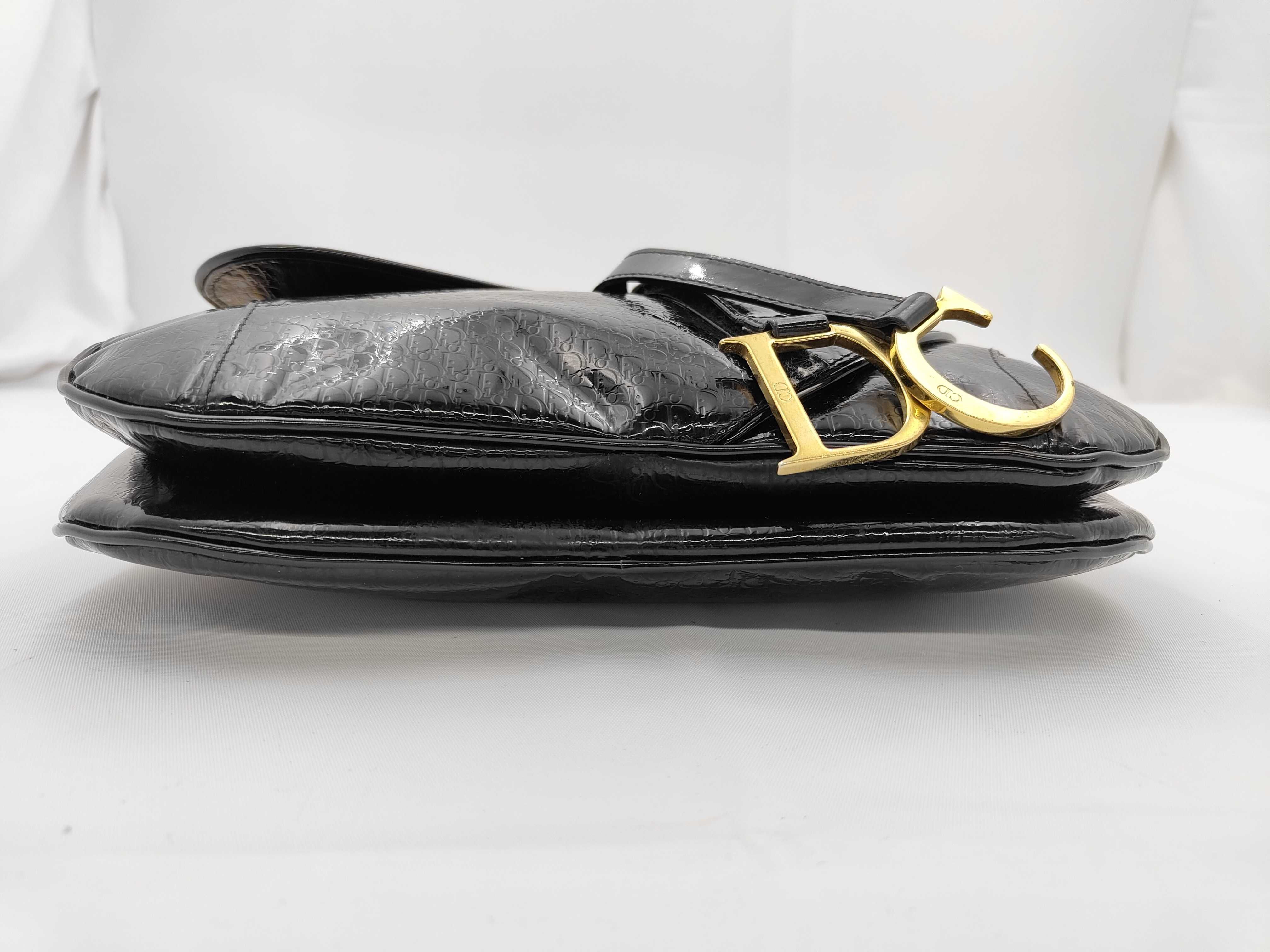 Saddle Bag Enamel Black Shoulder Bag — view 5