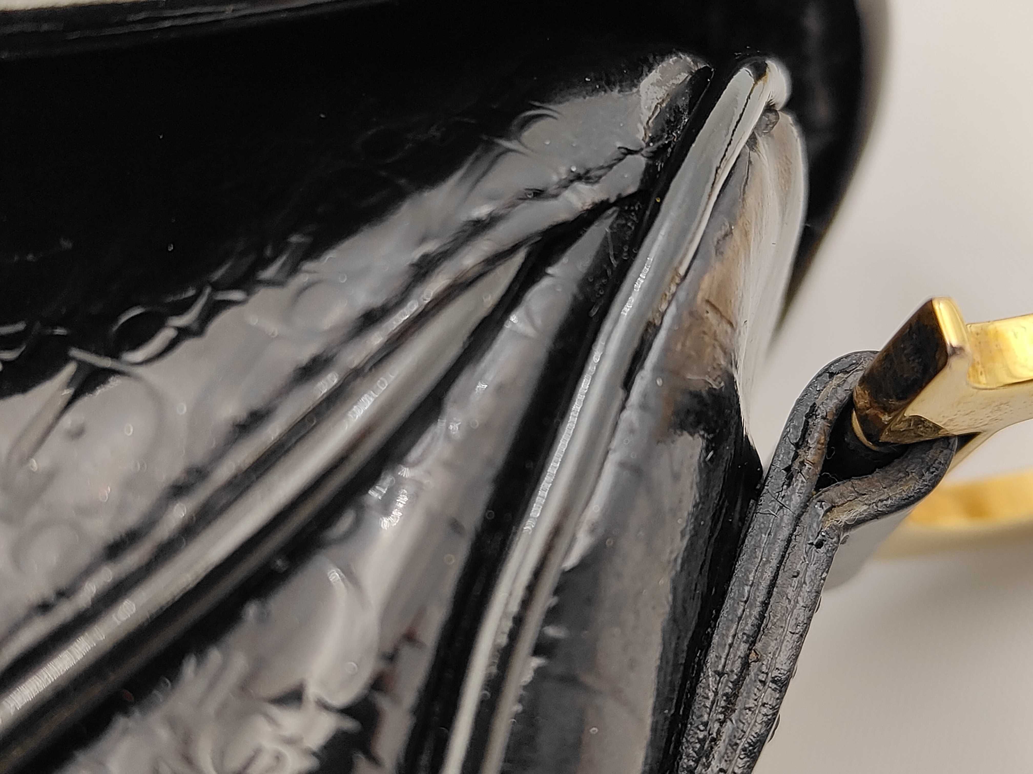 Saddle Bag Enamel Black Shoulder Bag — view 7