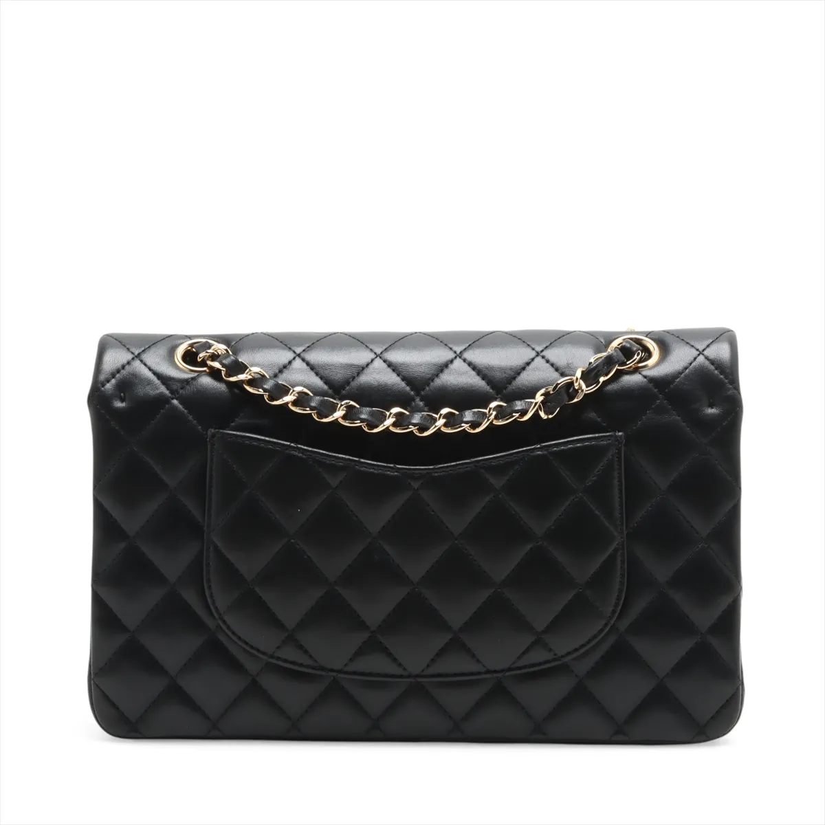 [Individually wrapped] Chanel Matelasse 25 Lambskin Double Flap Double Chain Bag Black Gold Hardware 19190161 19th Series A01112 — view 2