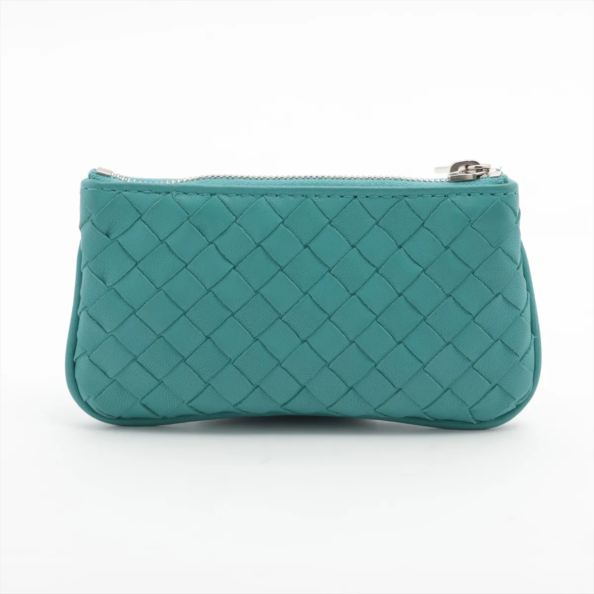 Intrecciato Leather Coin Purse Green — view 2
