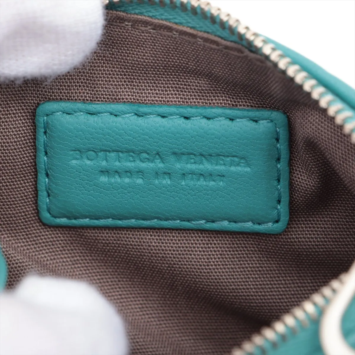 Intrecciato Leather Coin Purse Green — view 4