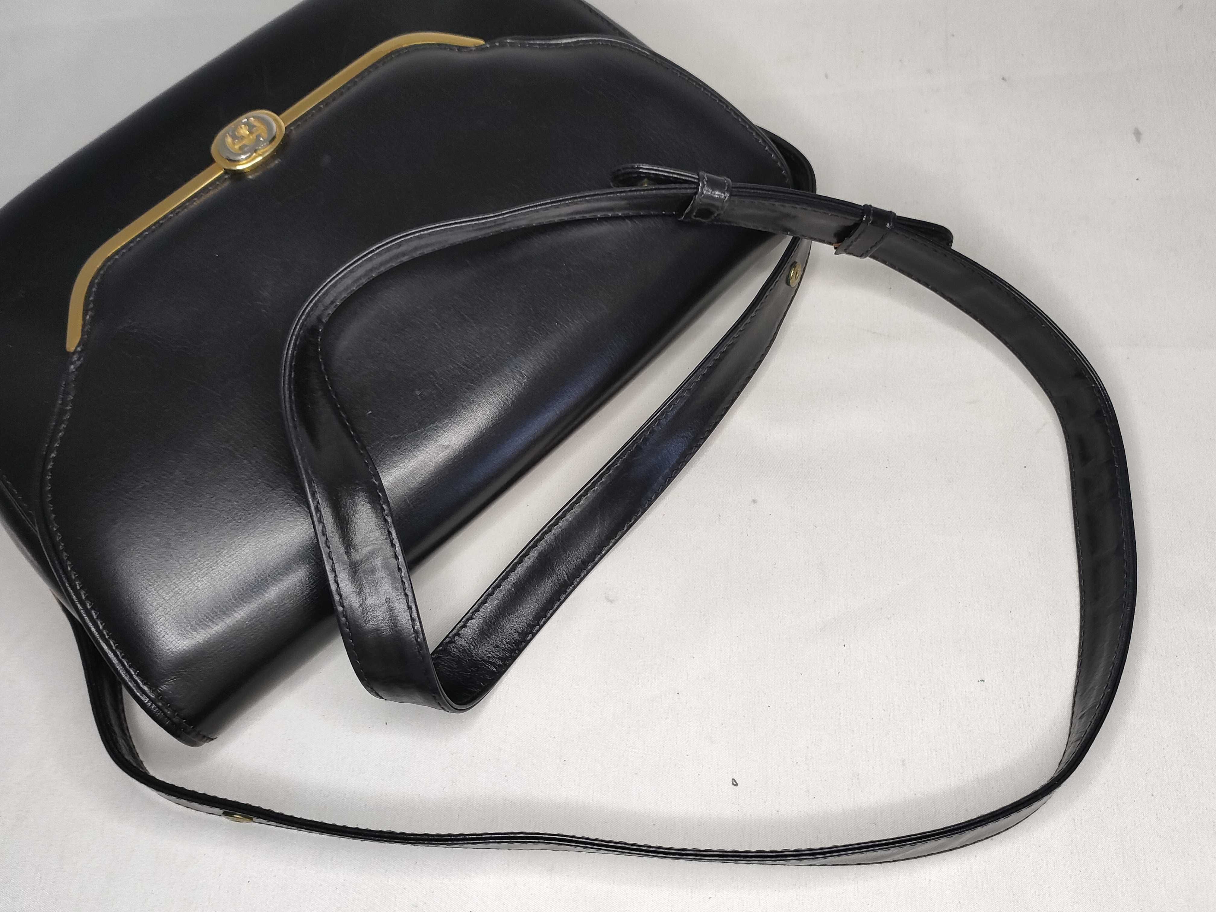 All-Leather Shoulder Bag, Black — view 3