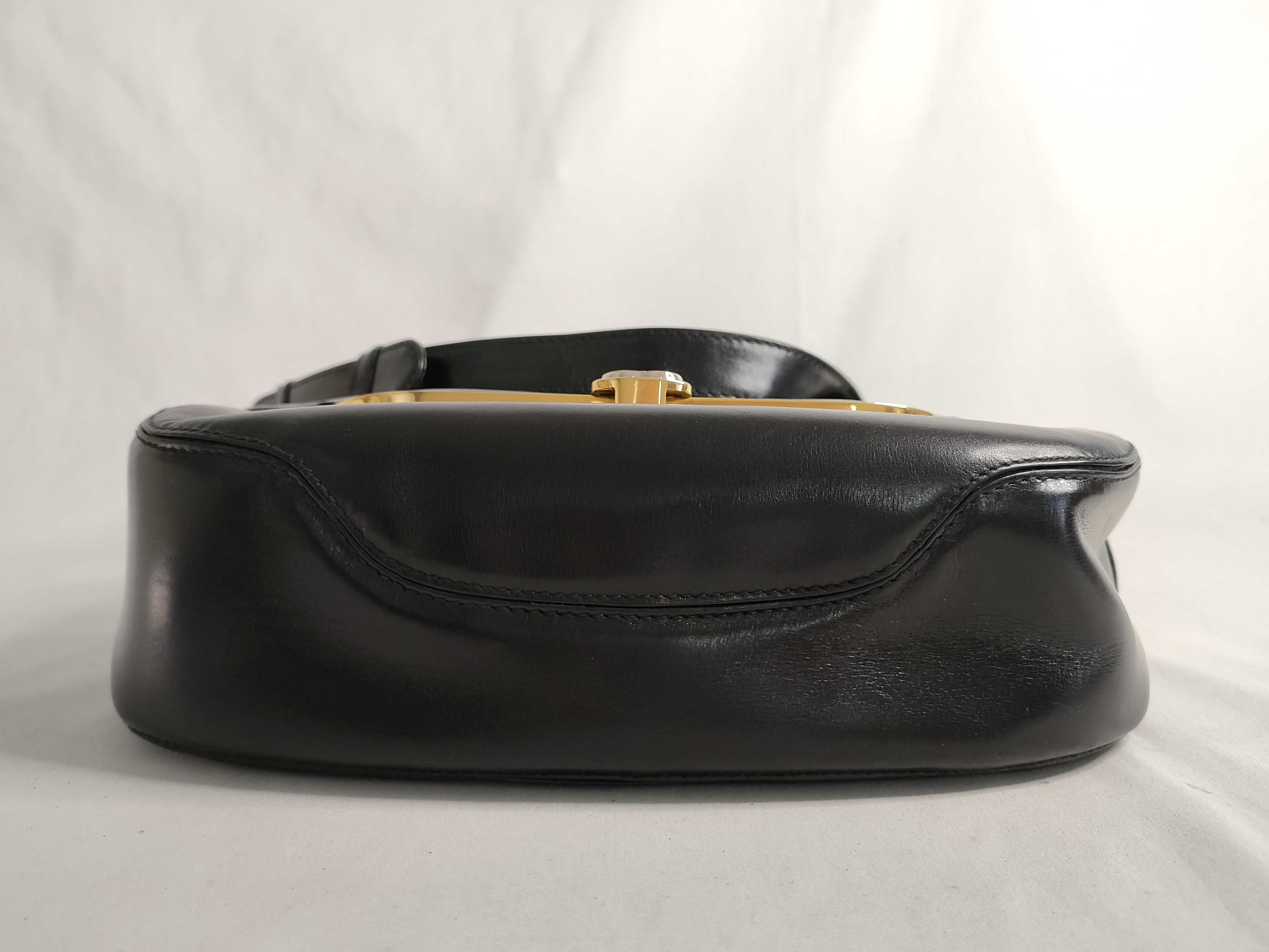 All-Leather Shoulder Bag, Black — view 7