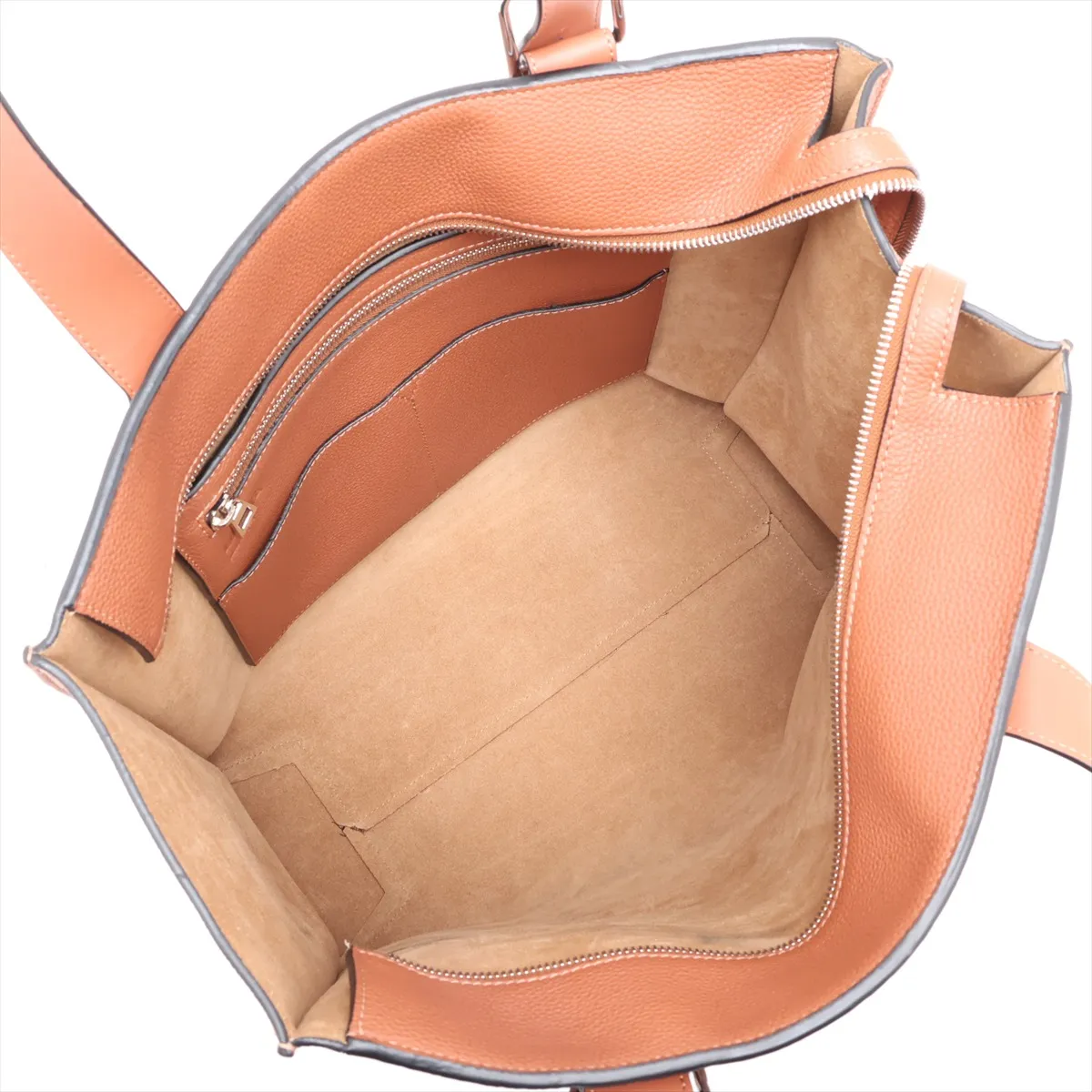 buckle tote leather tote bag, brown — view 7