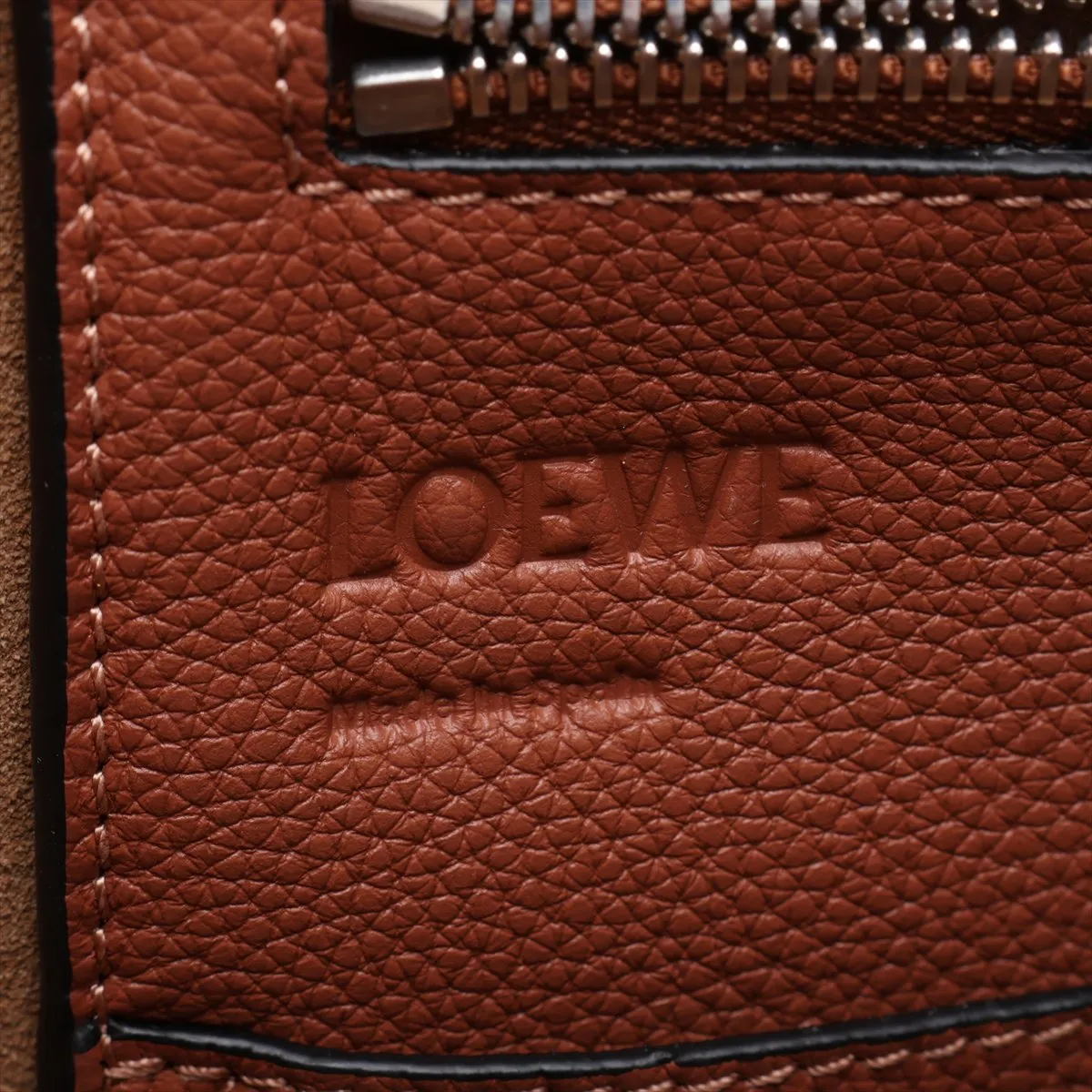 buckle tote leather tote bag, brown — view 9