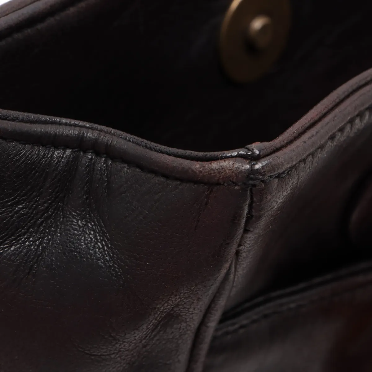 Cocomark Lambskin Chain Shoulder Bag Brown 3132345 No. 3 — view 12
