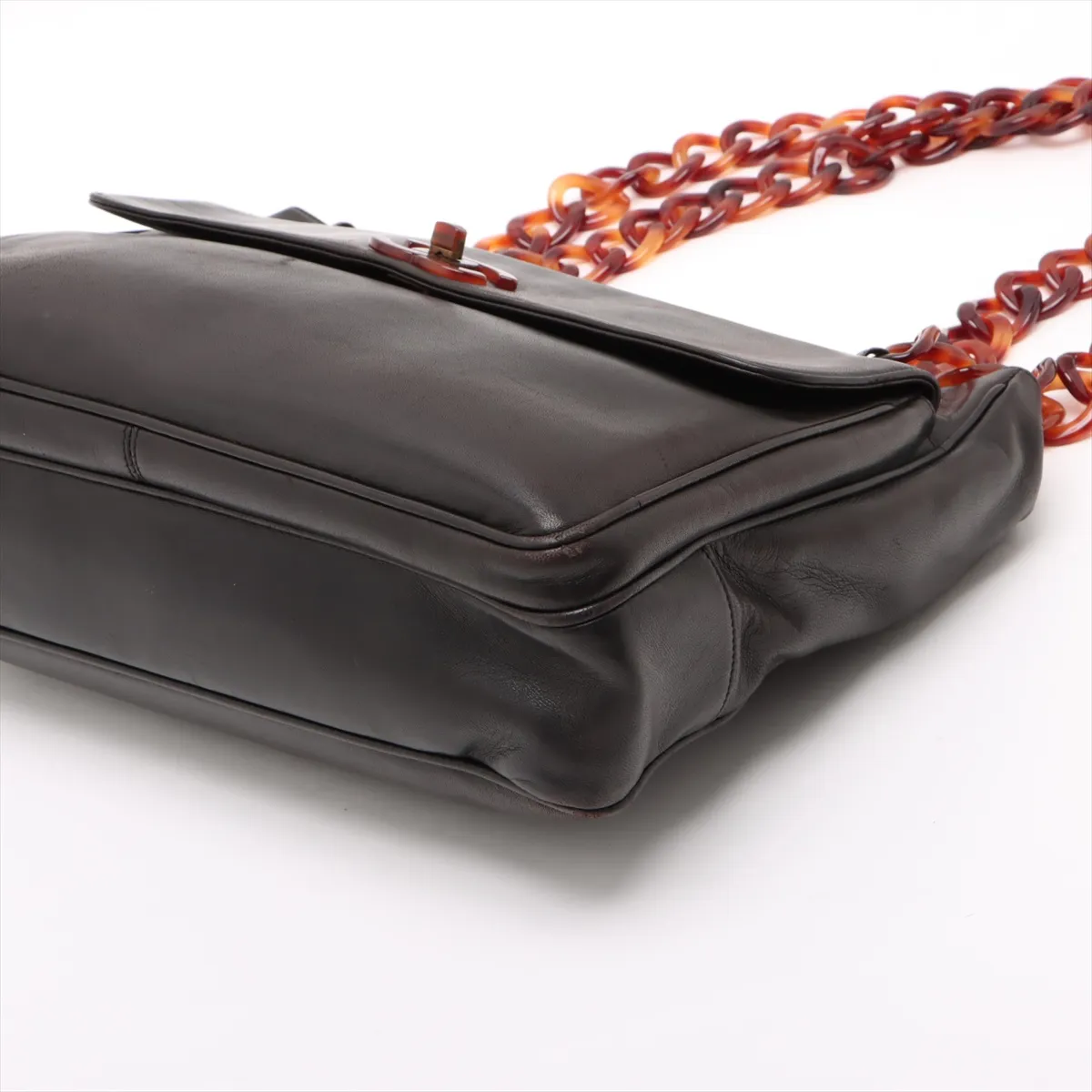 Cocomark Lambskin Chain Shoulder Bag Brown 3132345 No. 3 — view 3