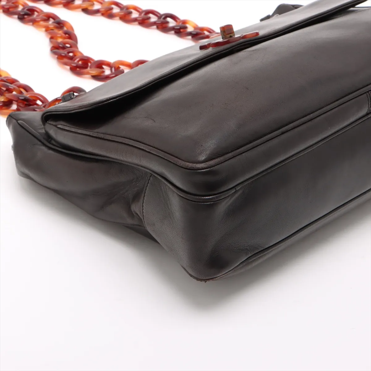 Cocomark Lambskin Chain Shoulder Bag Brown 3132345 No. 3 — view 4