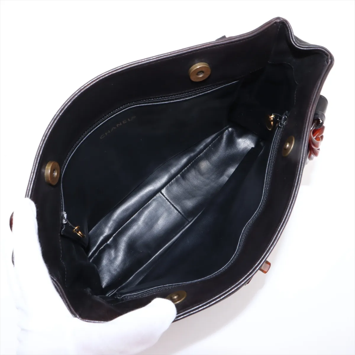 Cocomark Lambskin Chain Shoulder Bag Brown 3132345 No. 3 — view 6