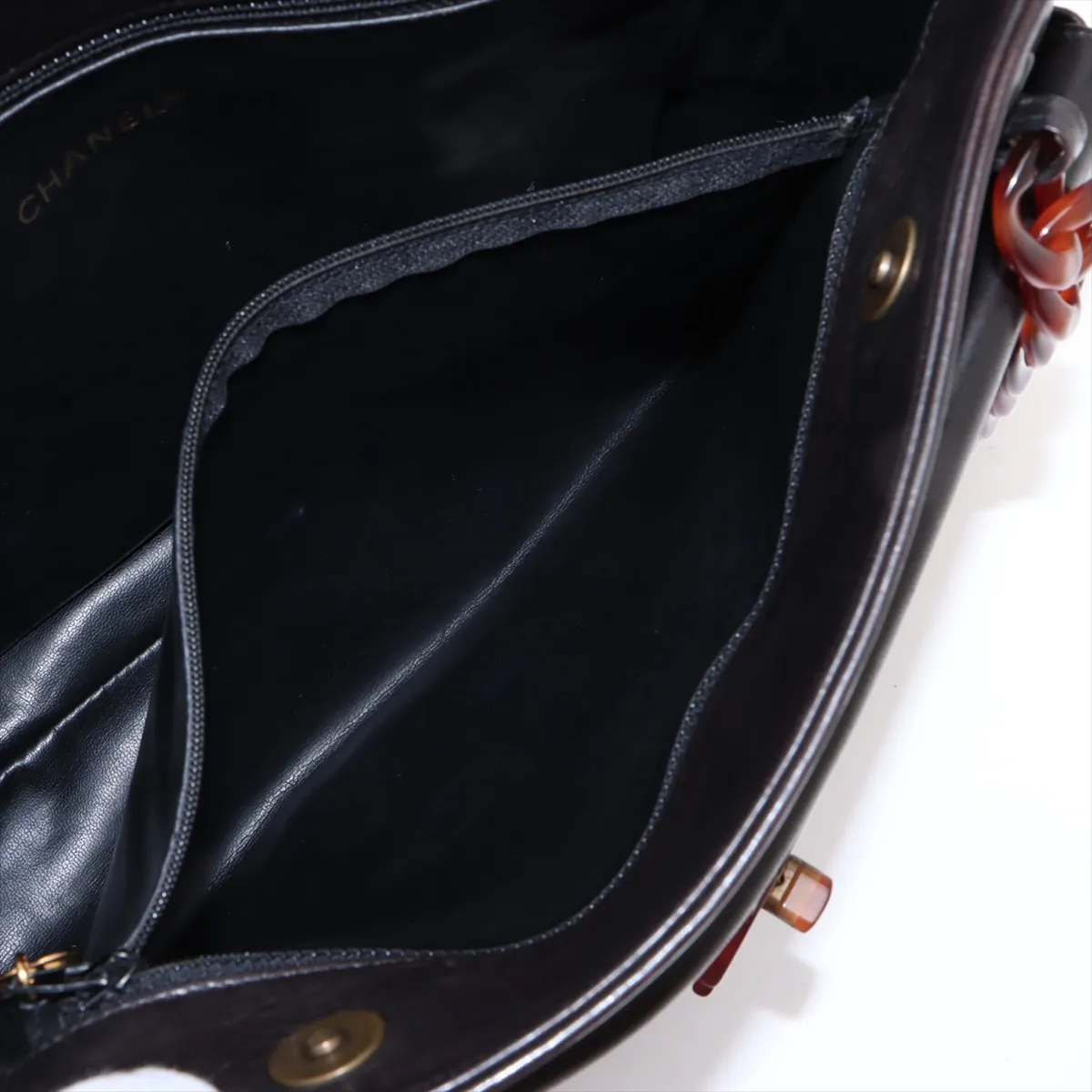 Cocomark Lambskin Chain Shoulder Bag Brown 3132345 No. 3 — view 8