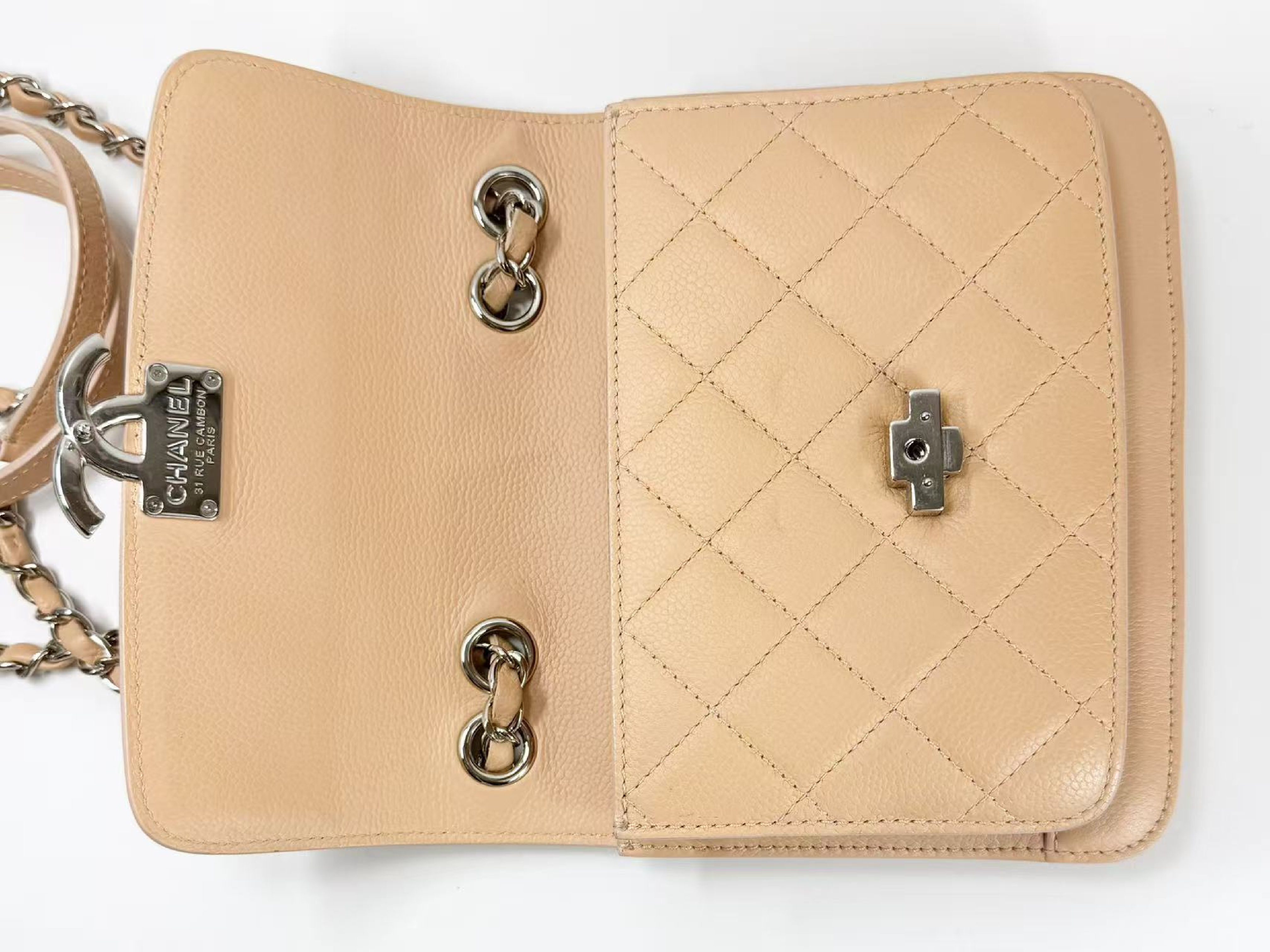 Caviar Skin Matelassé Half Coco Shoulder Bag, Approx. W20cm, Serial Number , with Dust Bag and Seal, Silver Hardware, Item Number 24217590 — view 13