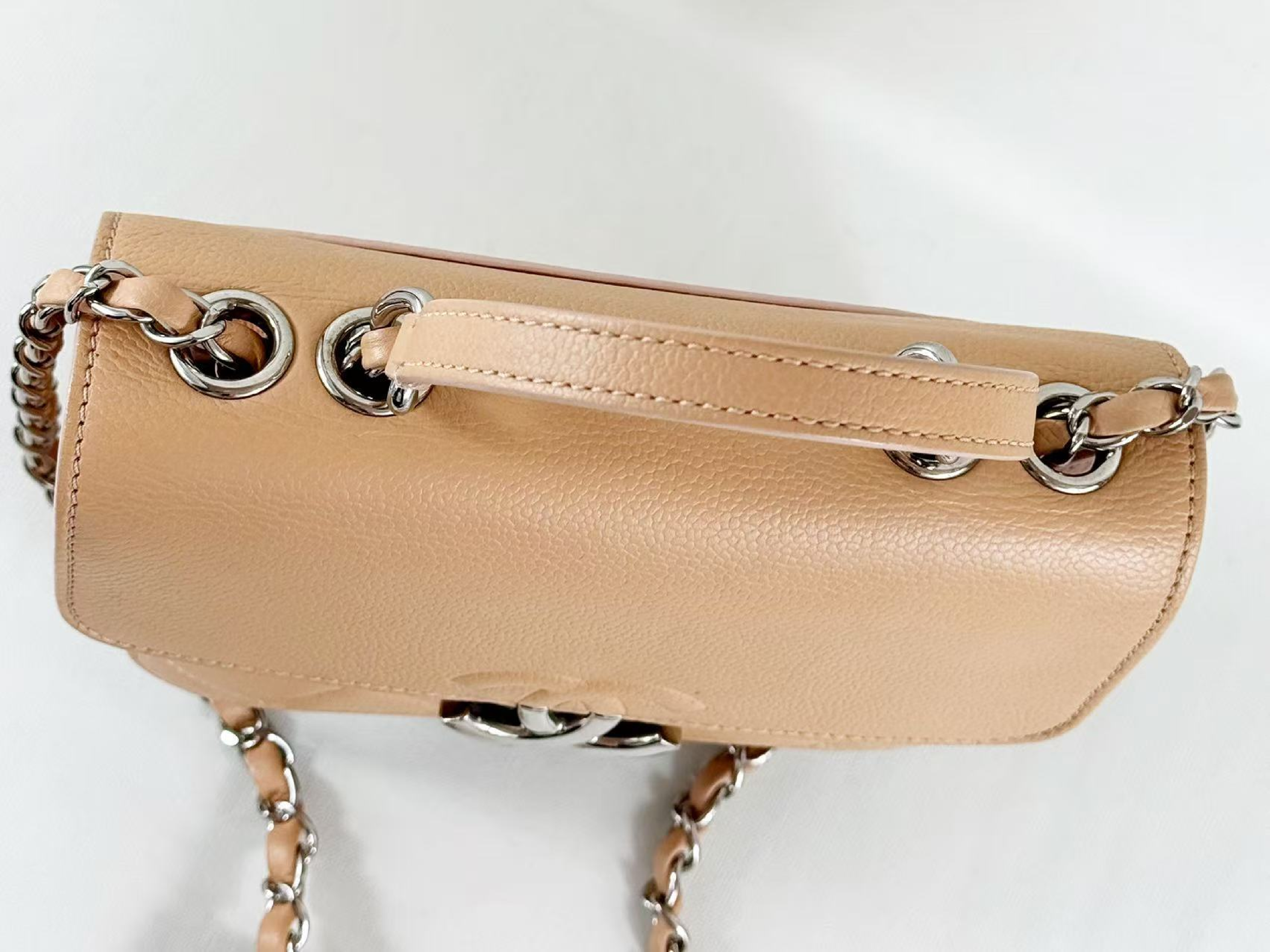 Caviar Skin Matelassé Half Coco Shoulder Bag, Approx. W20cm, Serial Number , with Dust Bag and Seal, Silver Hardware, Item Number 24217590 — view 7