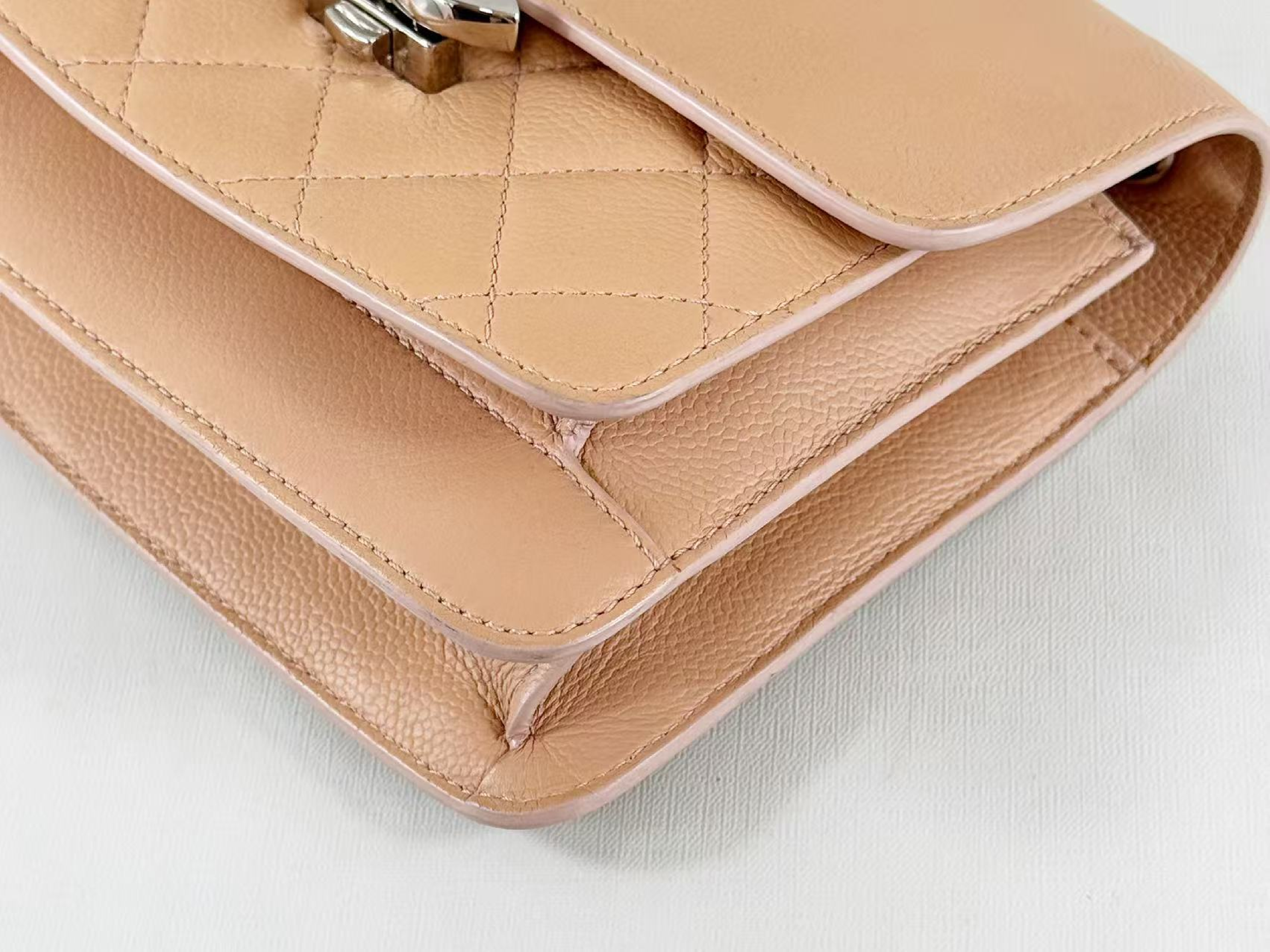 Caviar Skin Matelassé Half Coco Shoulder Bag, Approx. W20cm, Serial Number , with Dust Bag and Seal, Silver Hardware, Item Number 24217590 — view 10