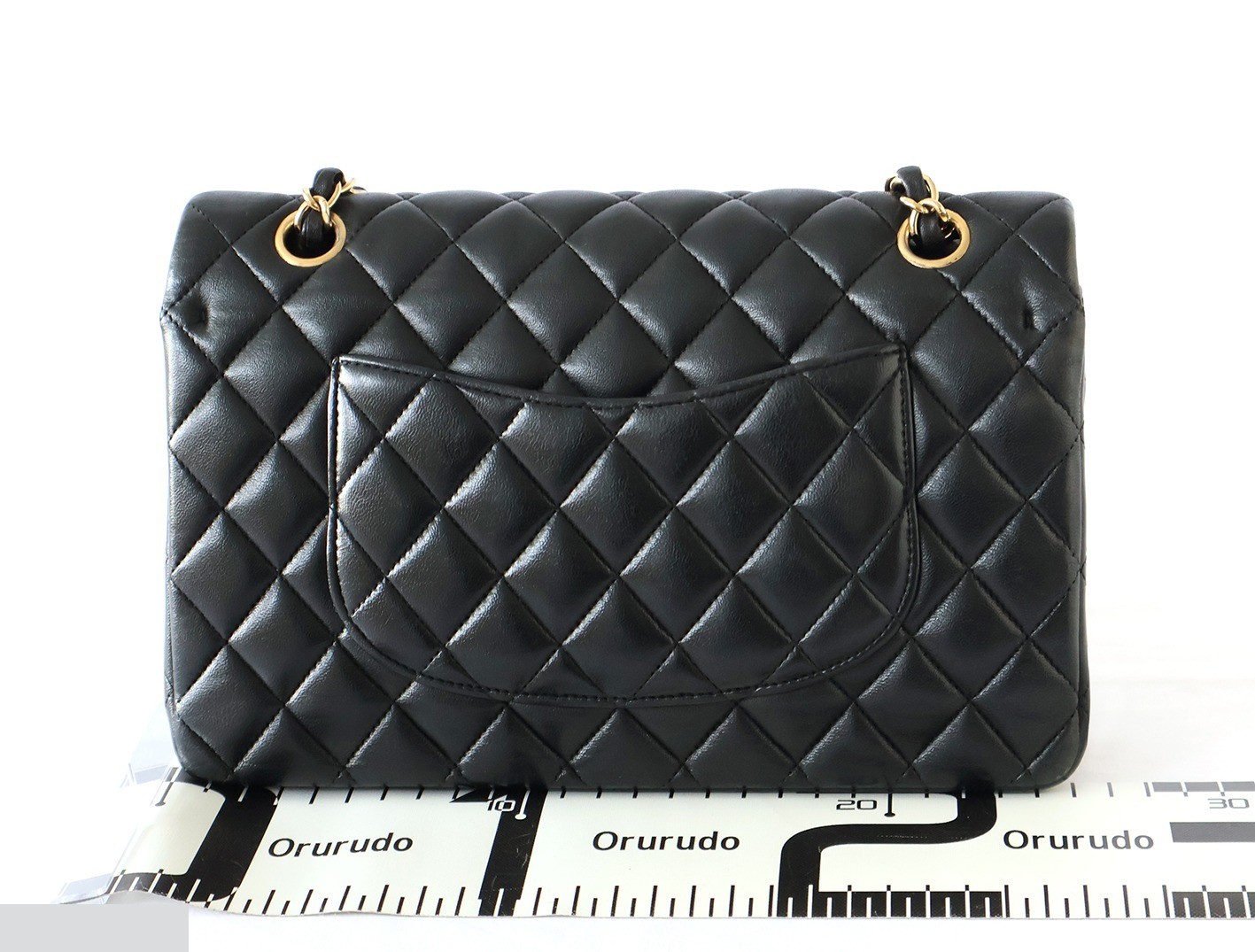 Matelassé 25 Lambskin Double Flap Double Chain Shoulder Bag, Black — view 2