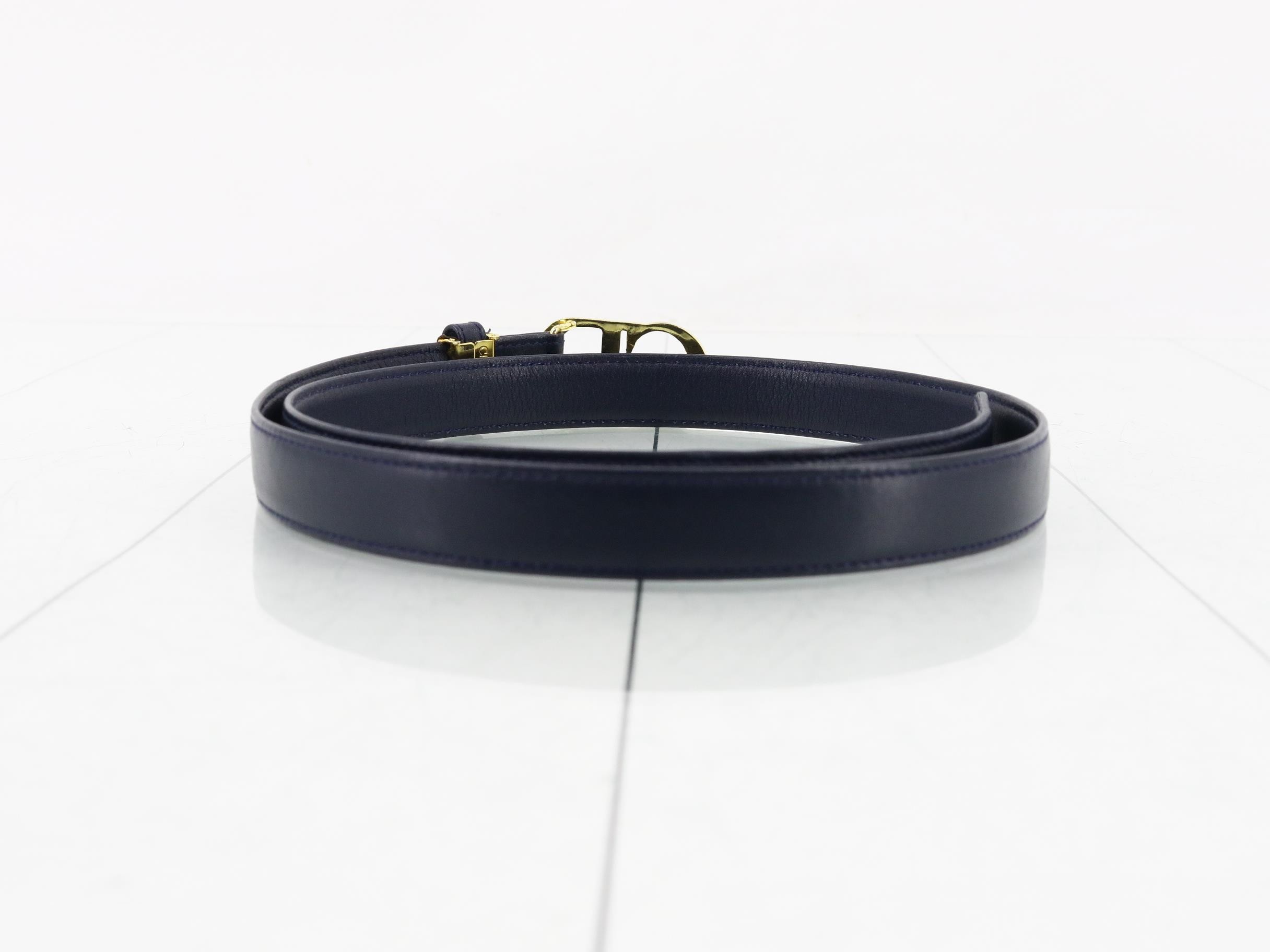 CD buckle leather belt — view 2