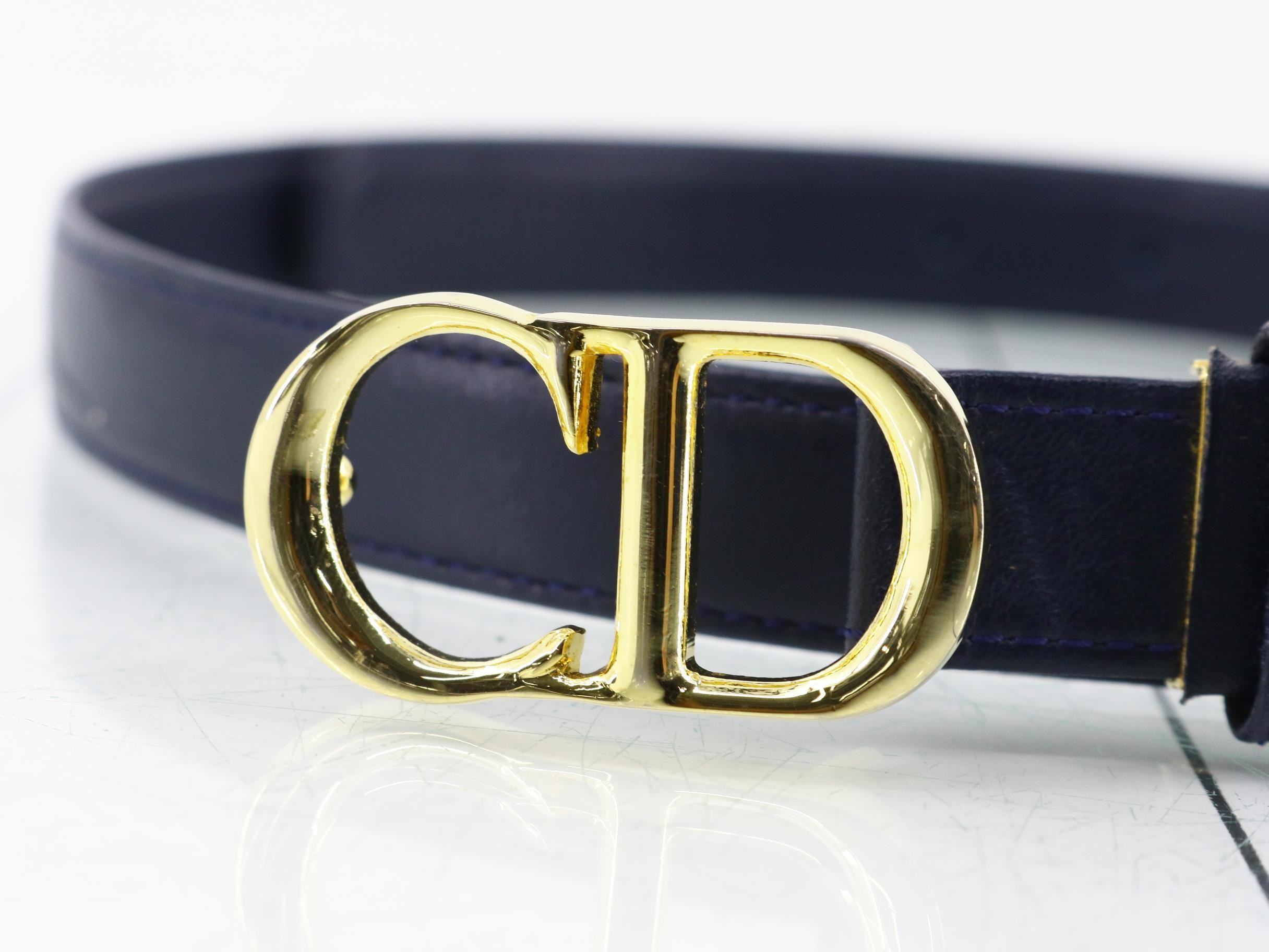 CD buckle leather belt — view 3