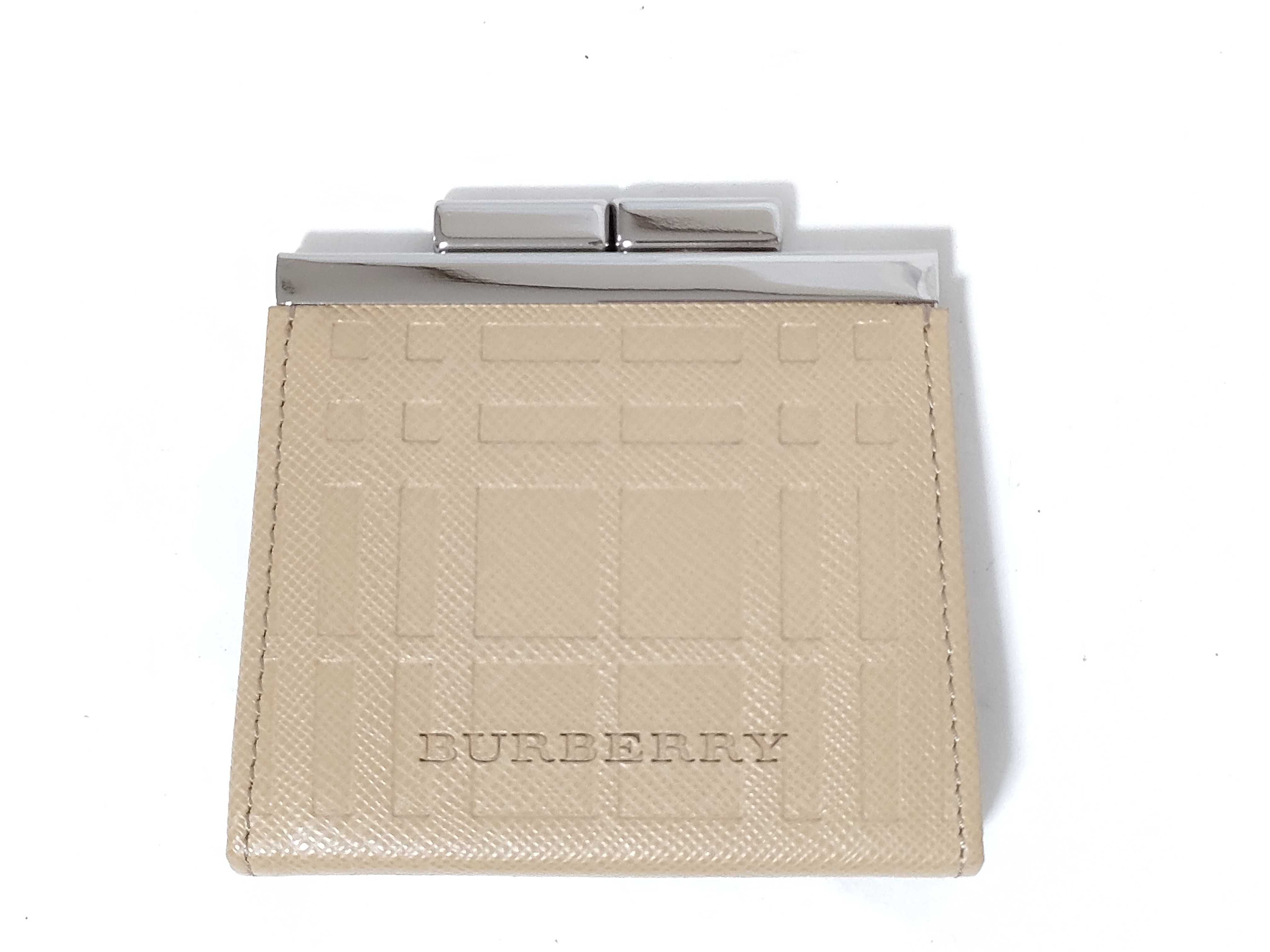 Coin Case, Leather, Beige