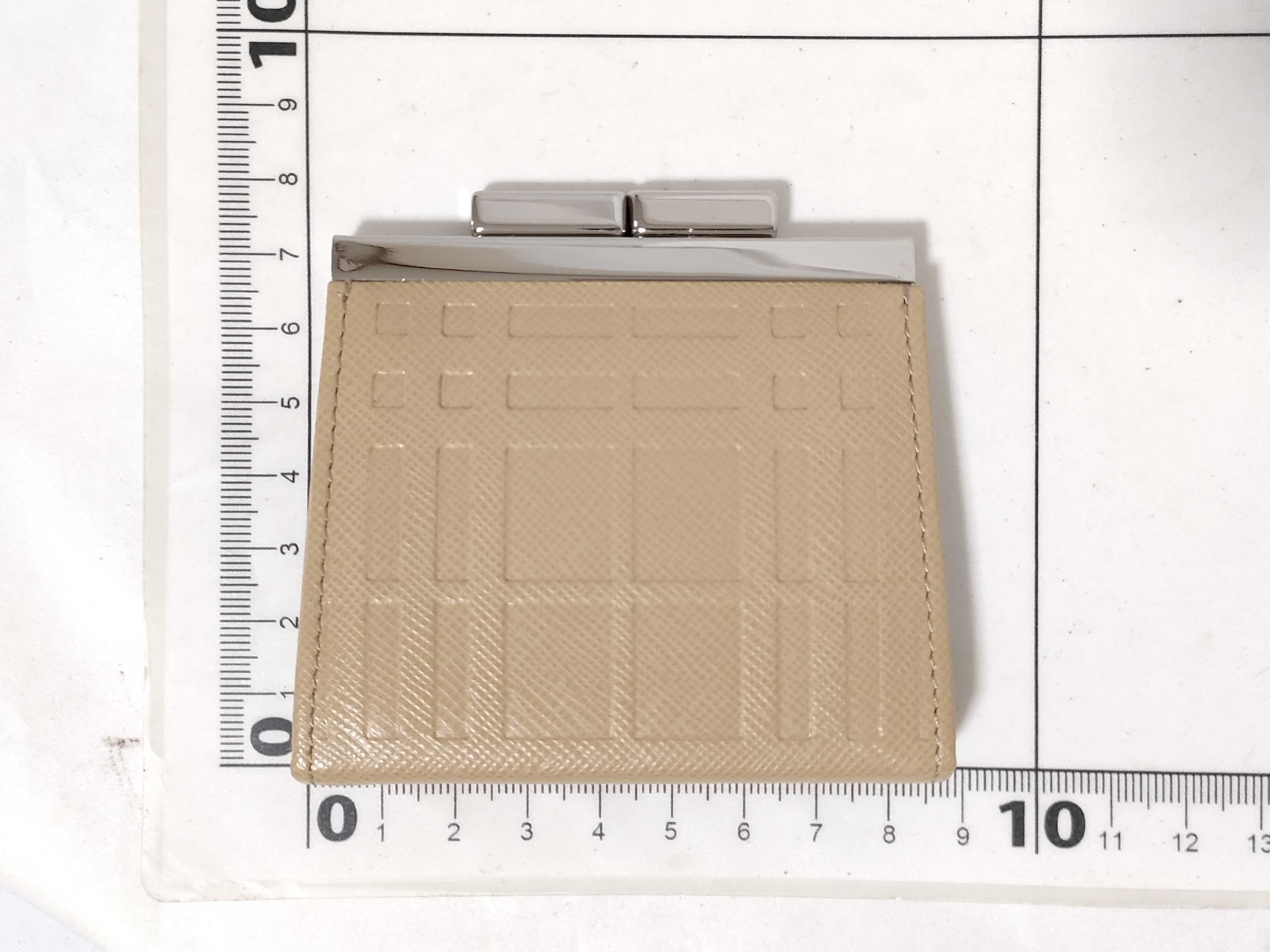 Coin Case, Leather, Beige — view 2