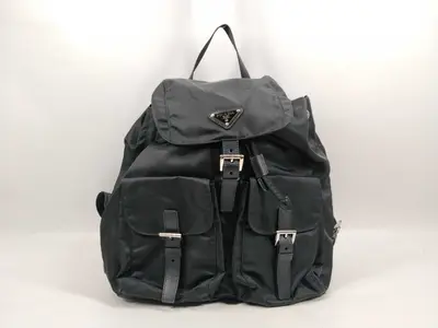 Nylon Backpack, Black