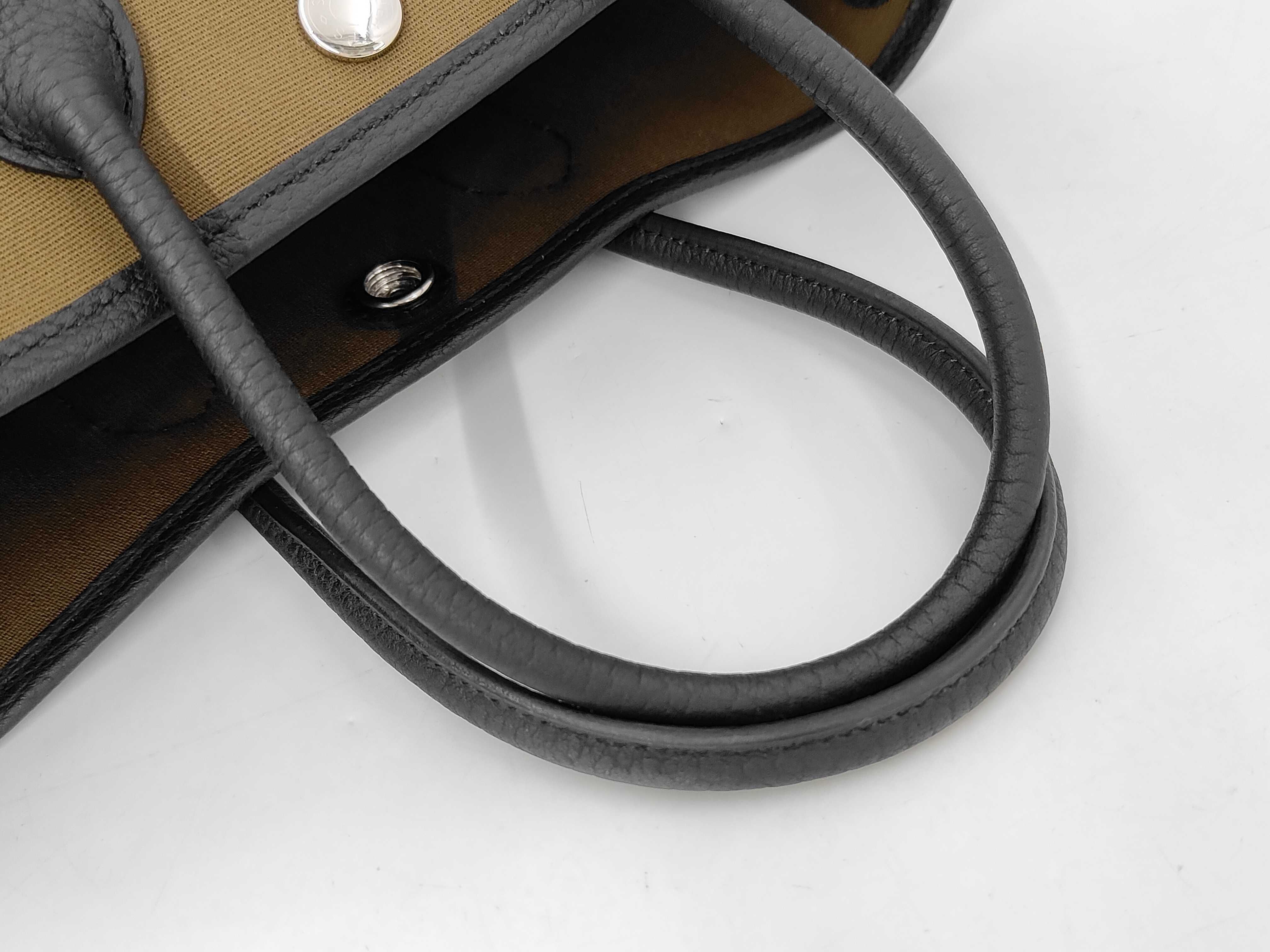 Neo Garden 23 Handbag, Black/Vert Olive (61) x Toile Officier/Negonda Leather x Silver Hardware x G Stamp — view 5