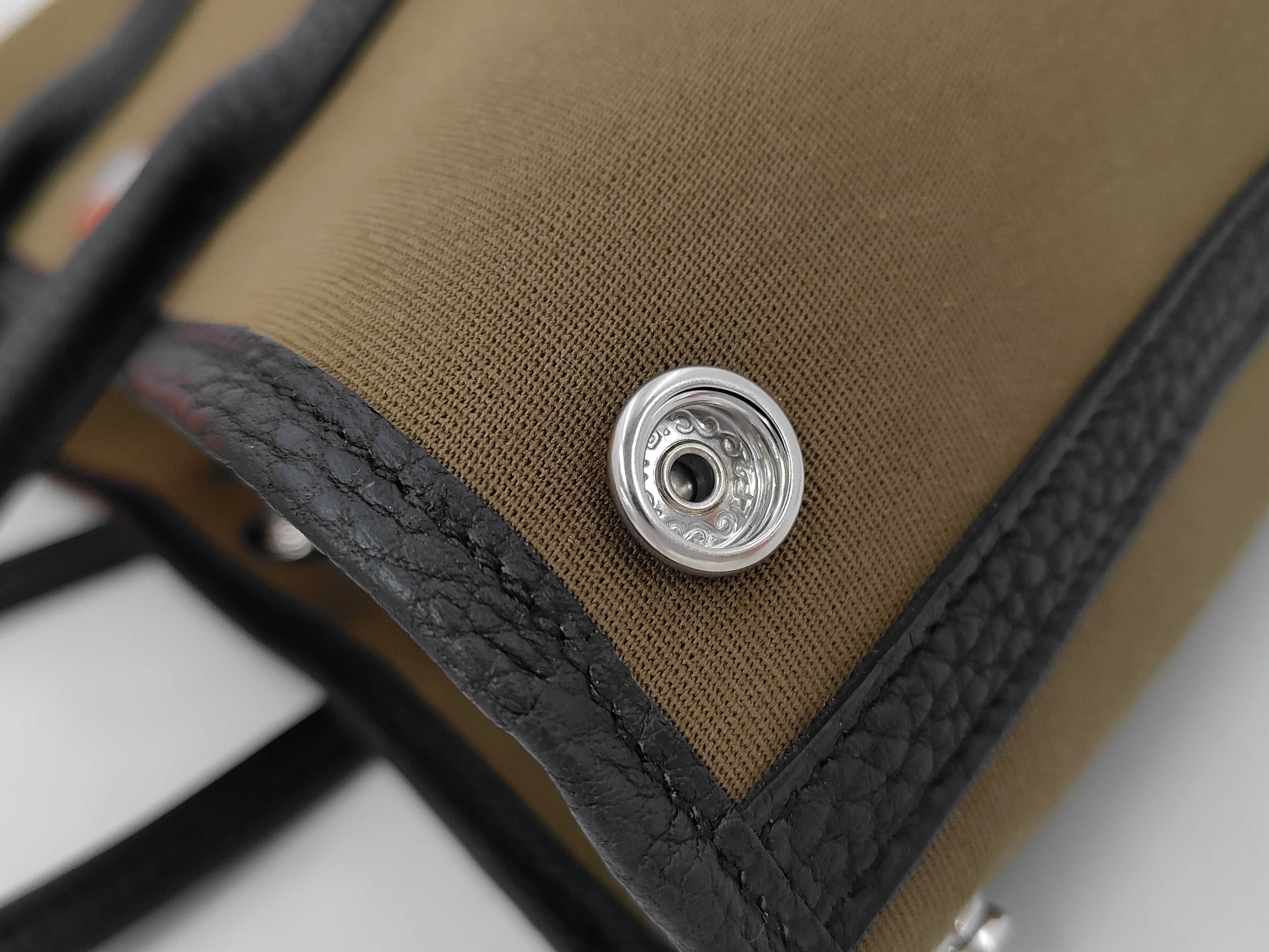 Neo Garden 23 Handbag, Black/Vert Olive (61) x Toile Officier/Negonda Leather x Silver Hardware x G Stamp — view 10