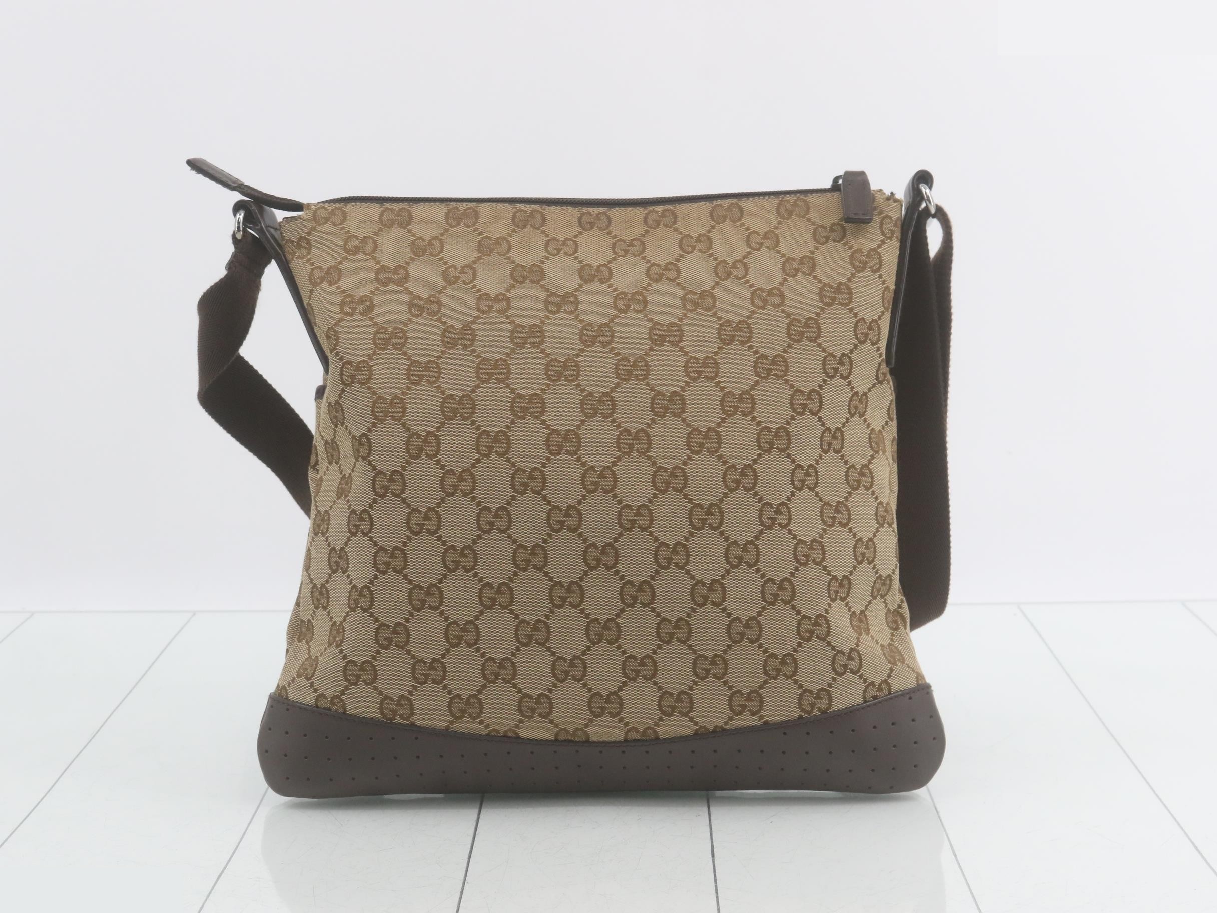 GG Canvas Leather Perforated Shoulder Bag — view 2
