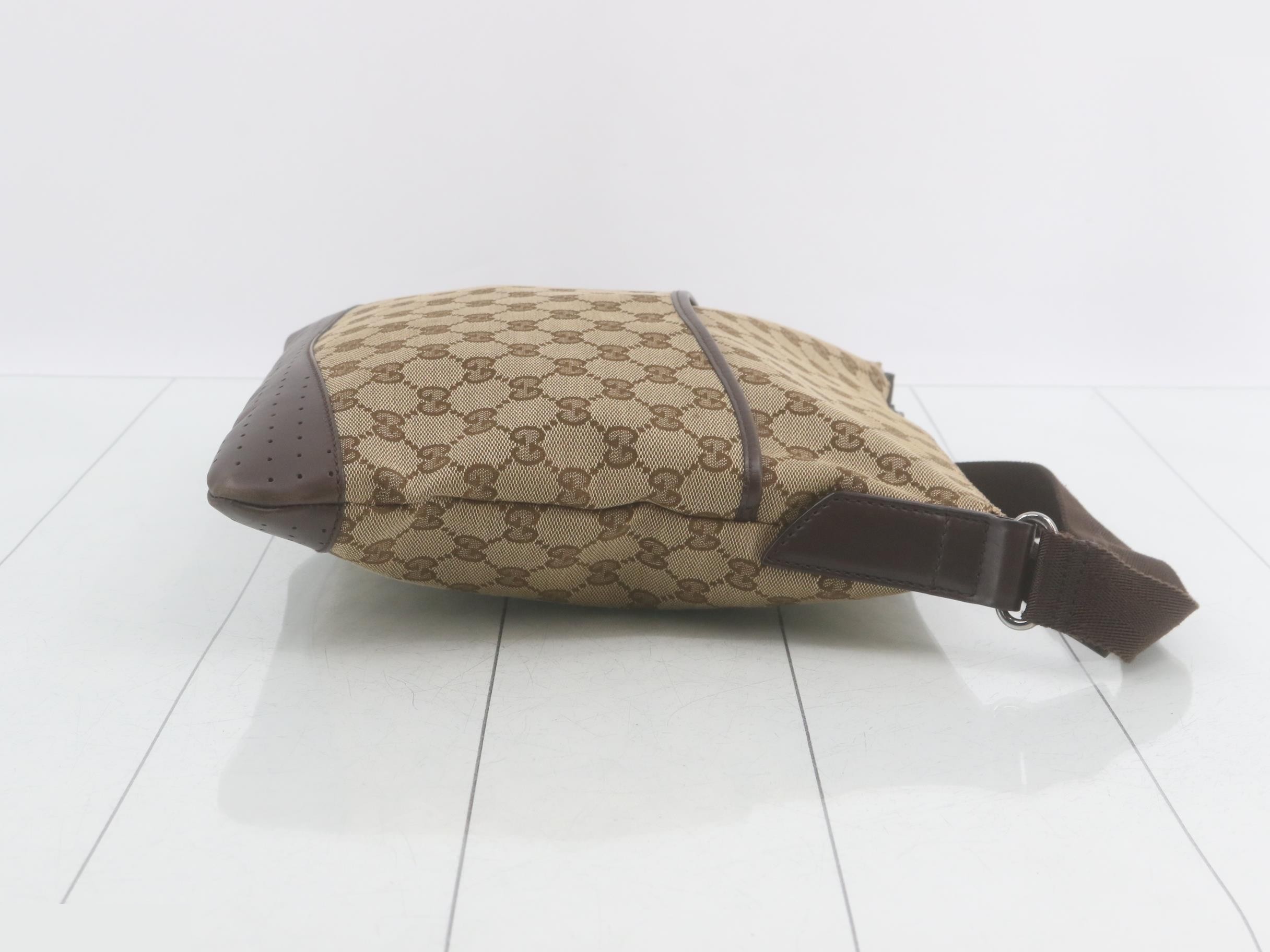 GG Canvas Leather Perforated Shoulder Bag — view 3
