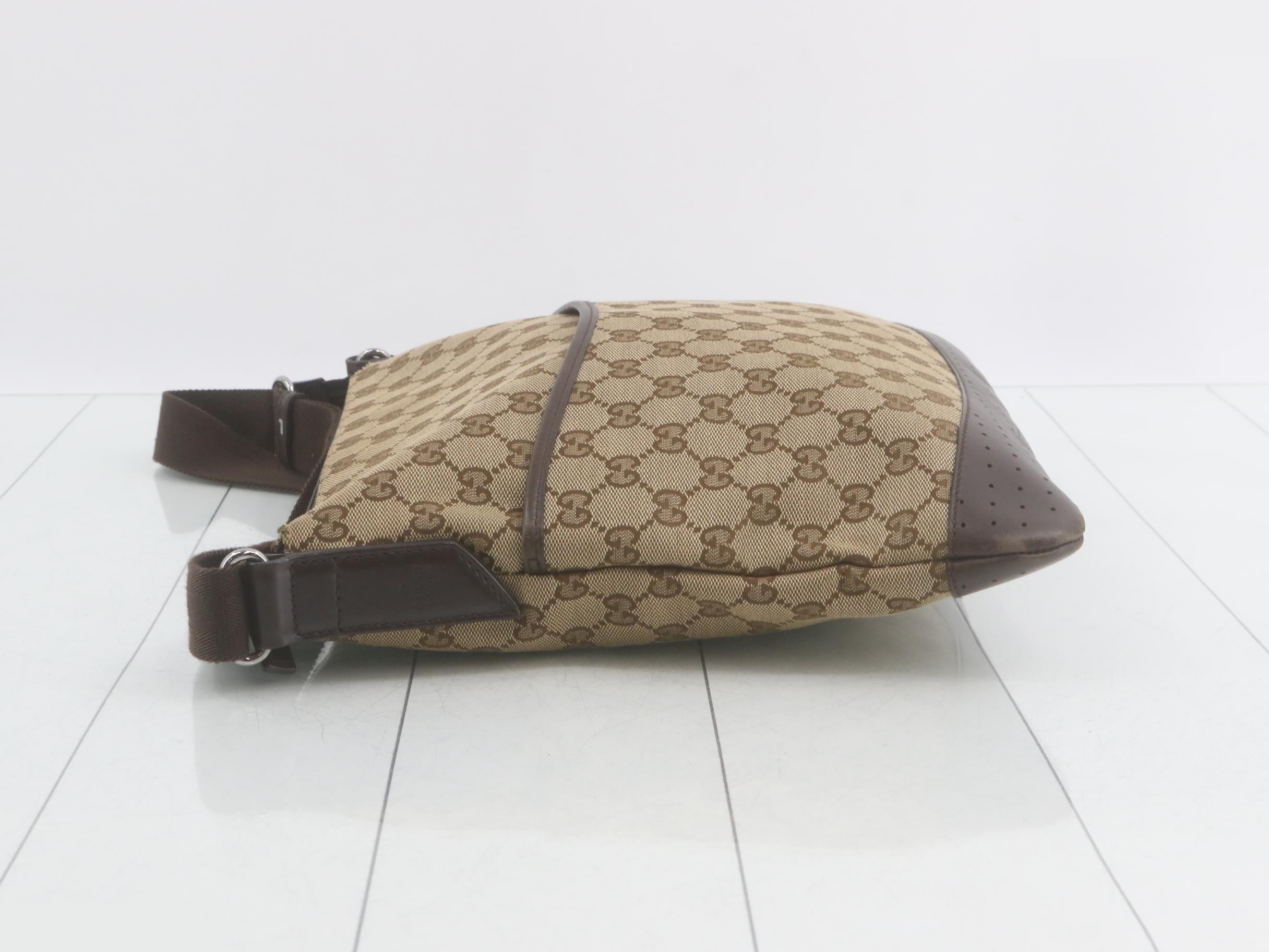 GG Canvas Leather Perforated Shoulder Bag — view 4