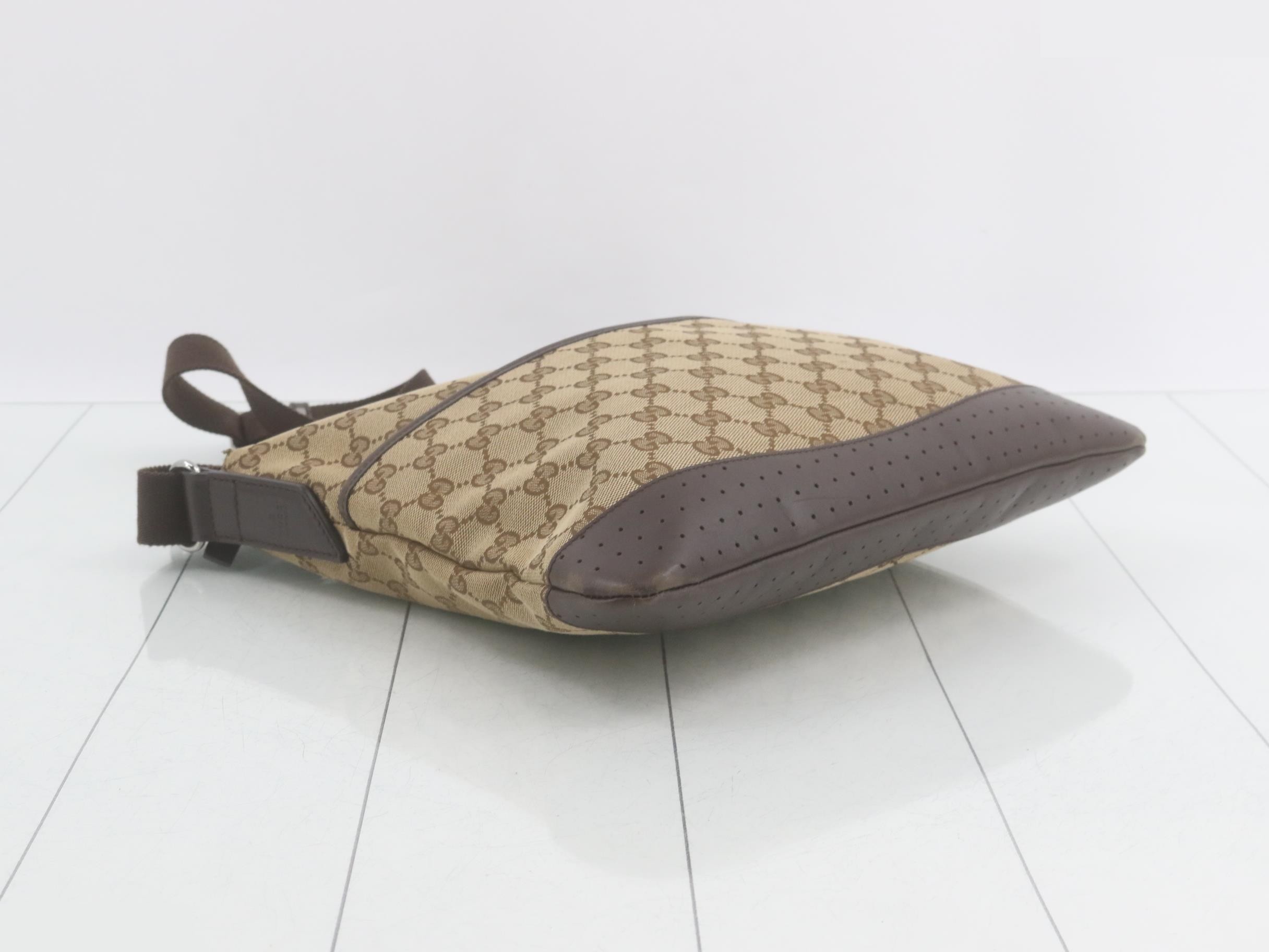 GG Canvas Leather Perforated Shoulder Bag — view 5