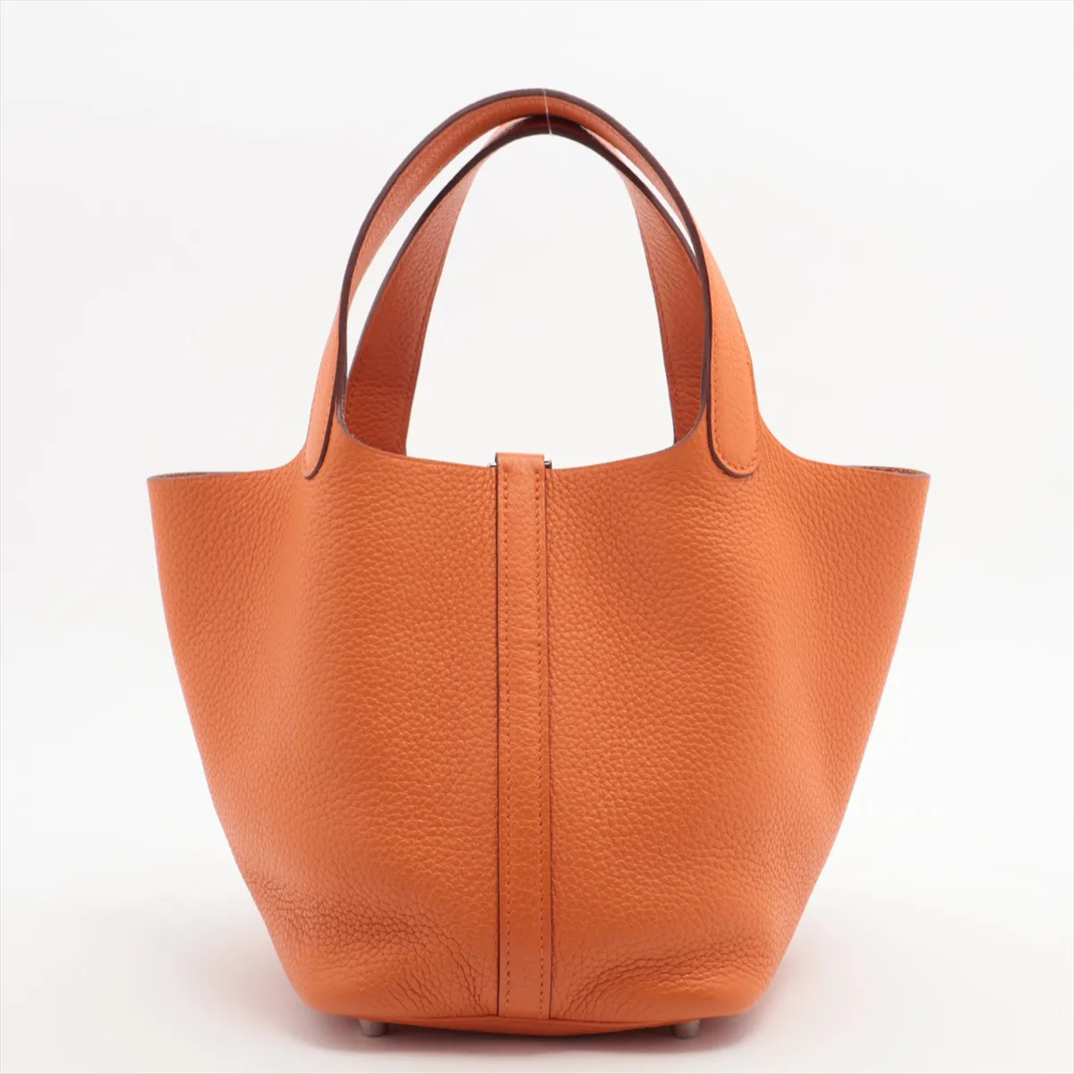 Picotin Lock 18 PM Taurillon Clemence Orange Silver Hardware Q:2013 — view 2