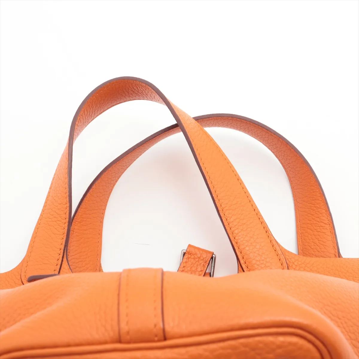 Picotin Lock 18 PM Taurillon Clemence Orange Silver Hardware Q:2013 — view 6