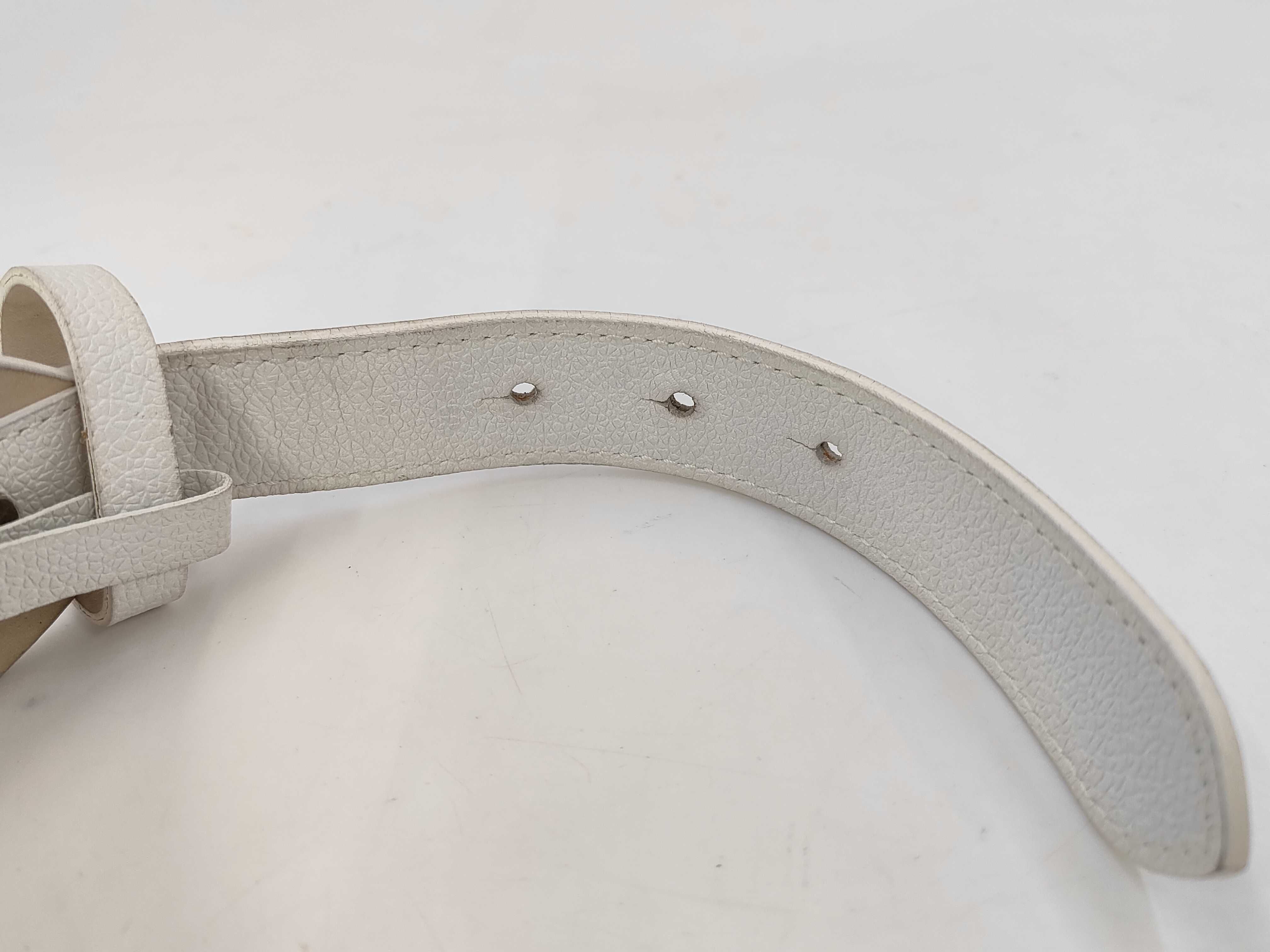 Bulgari Belt Leather White x Silver Belt — view 6