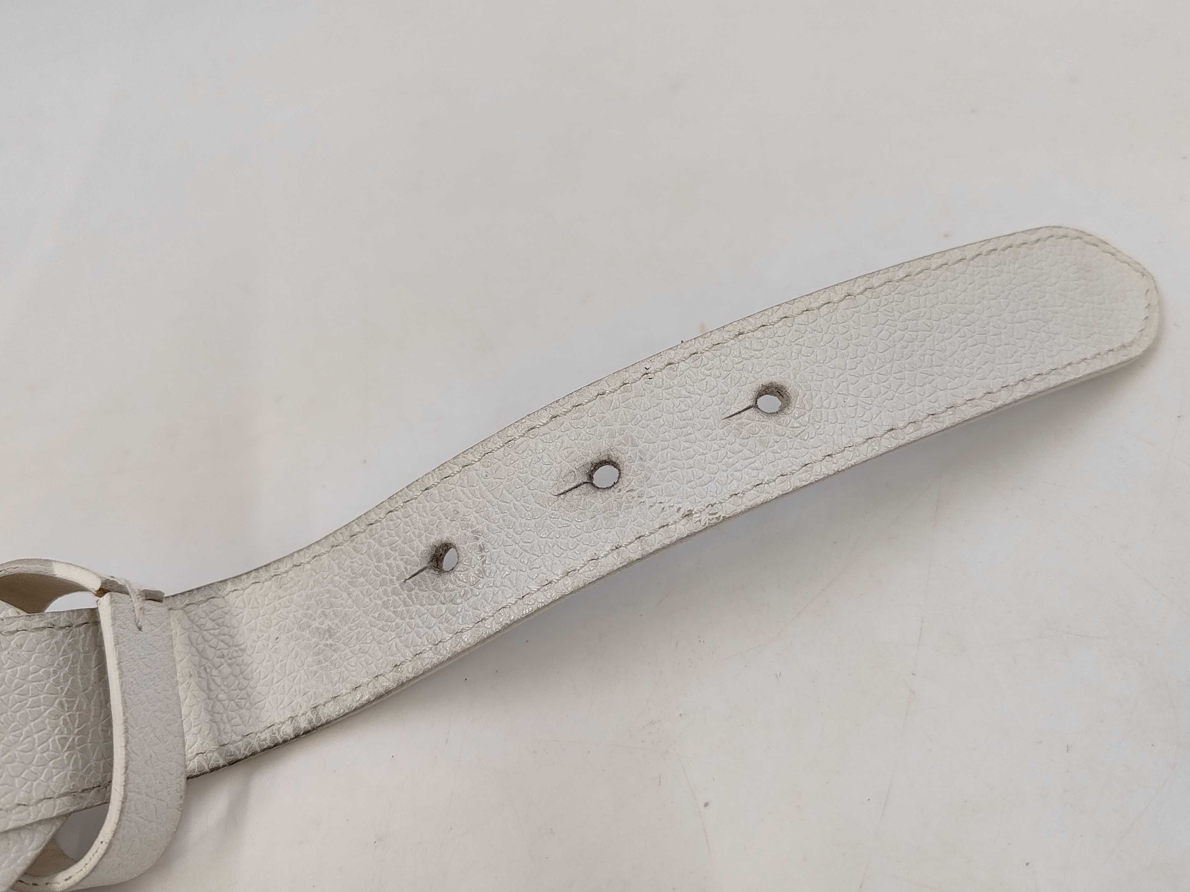 Bulgari Belt Leather White x Silver Belt — view 7