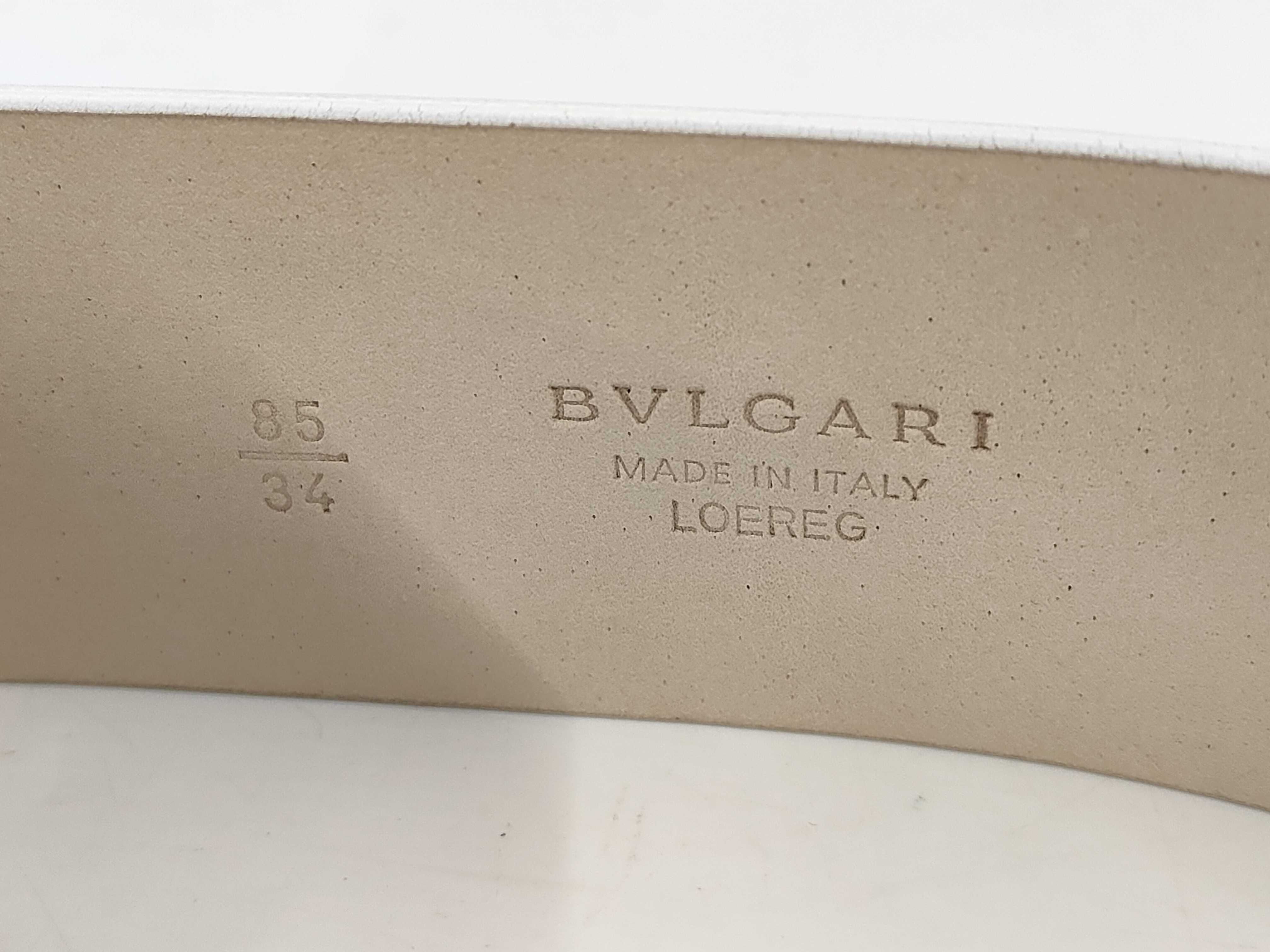 Bulgari Belt Leather White x Silver Belt — view 8
