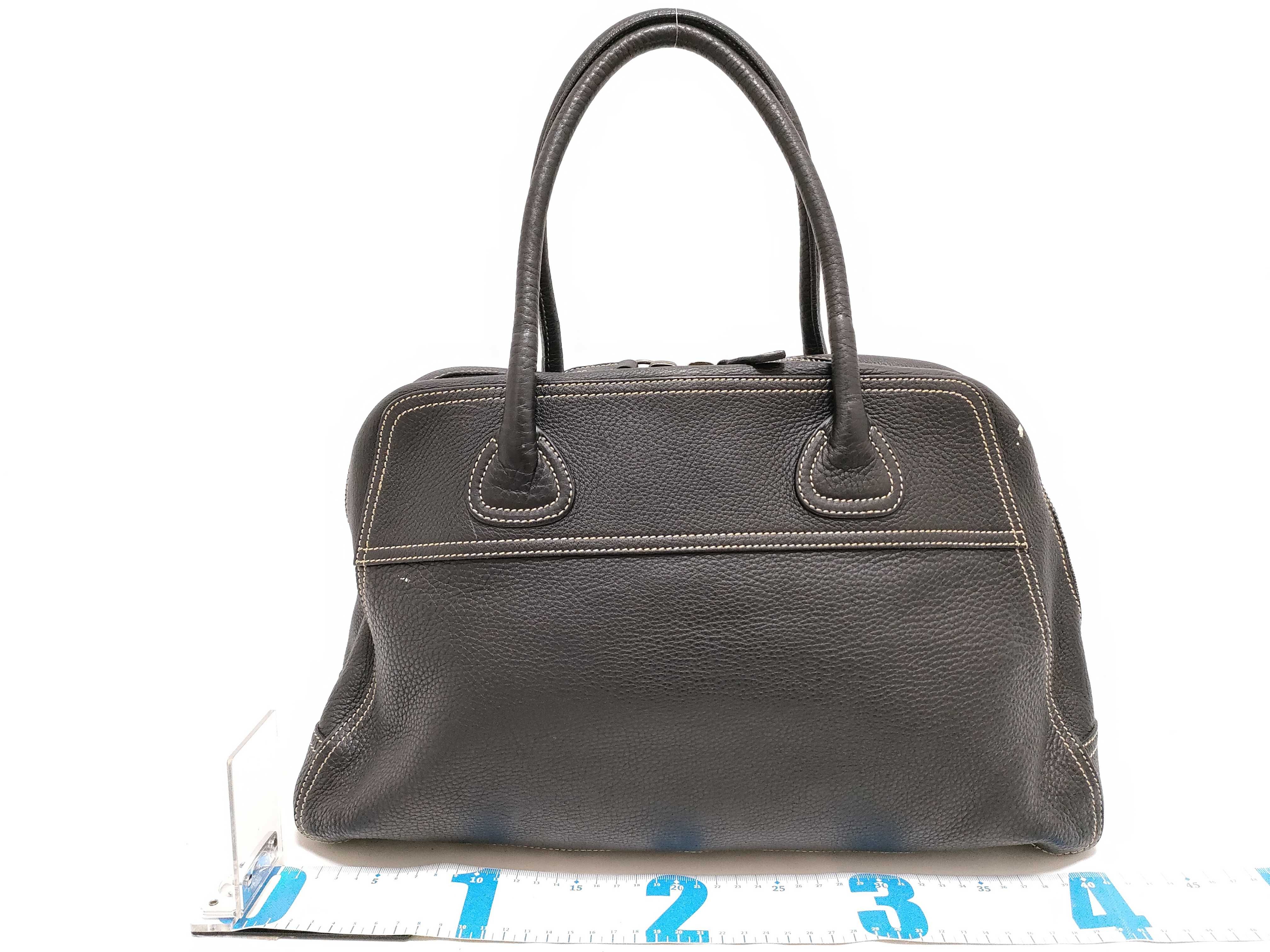 Leather Handbag, Black — view 2