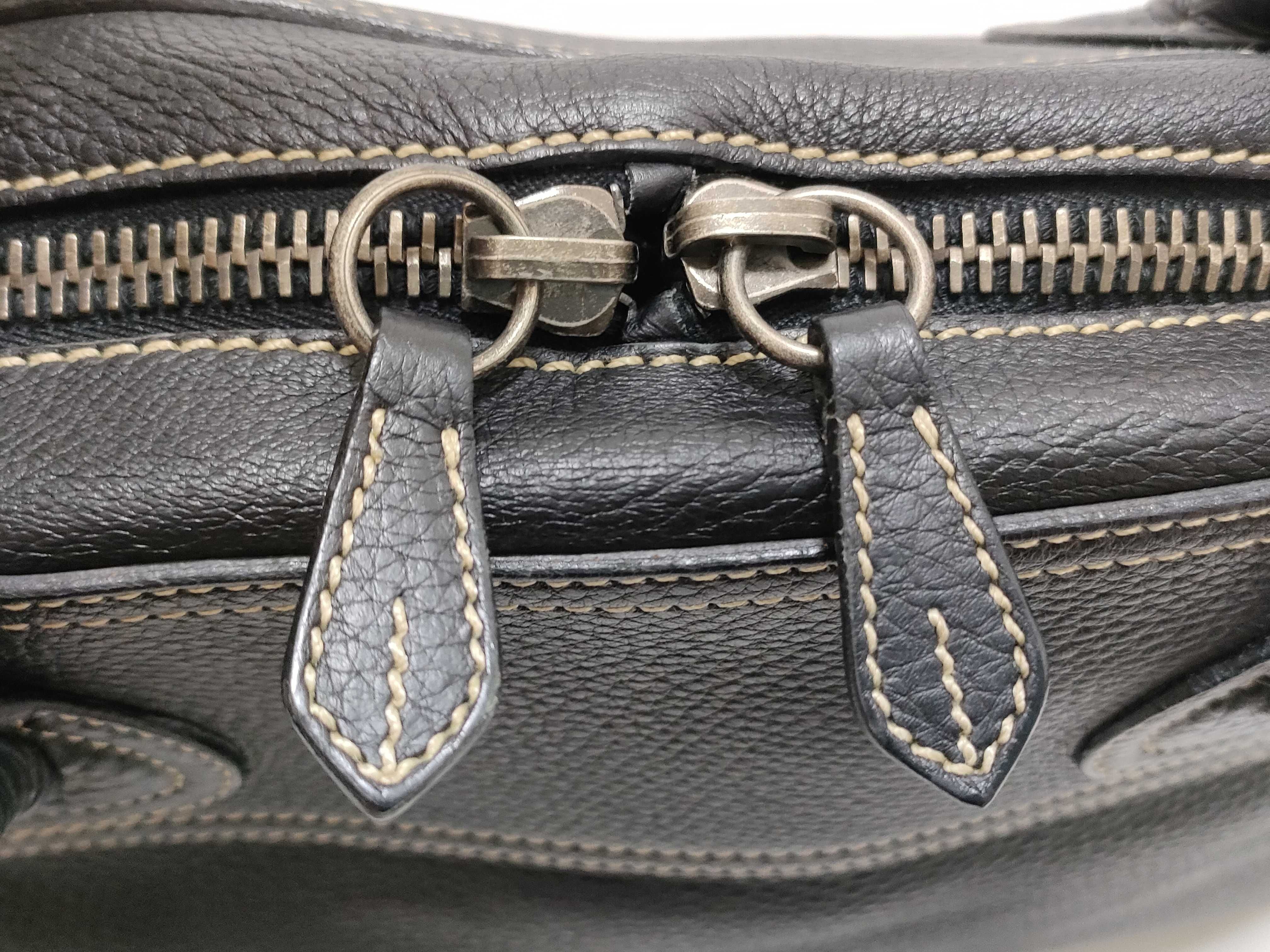 Leather Handbag, Black — view 9