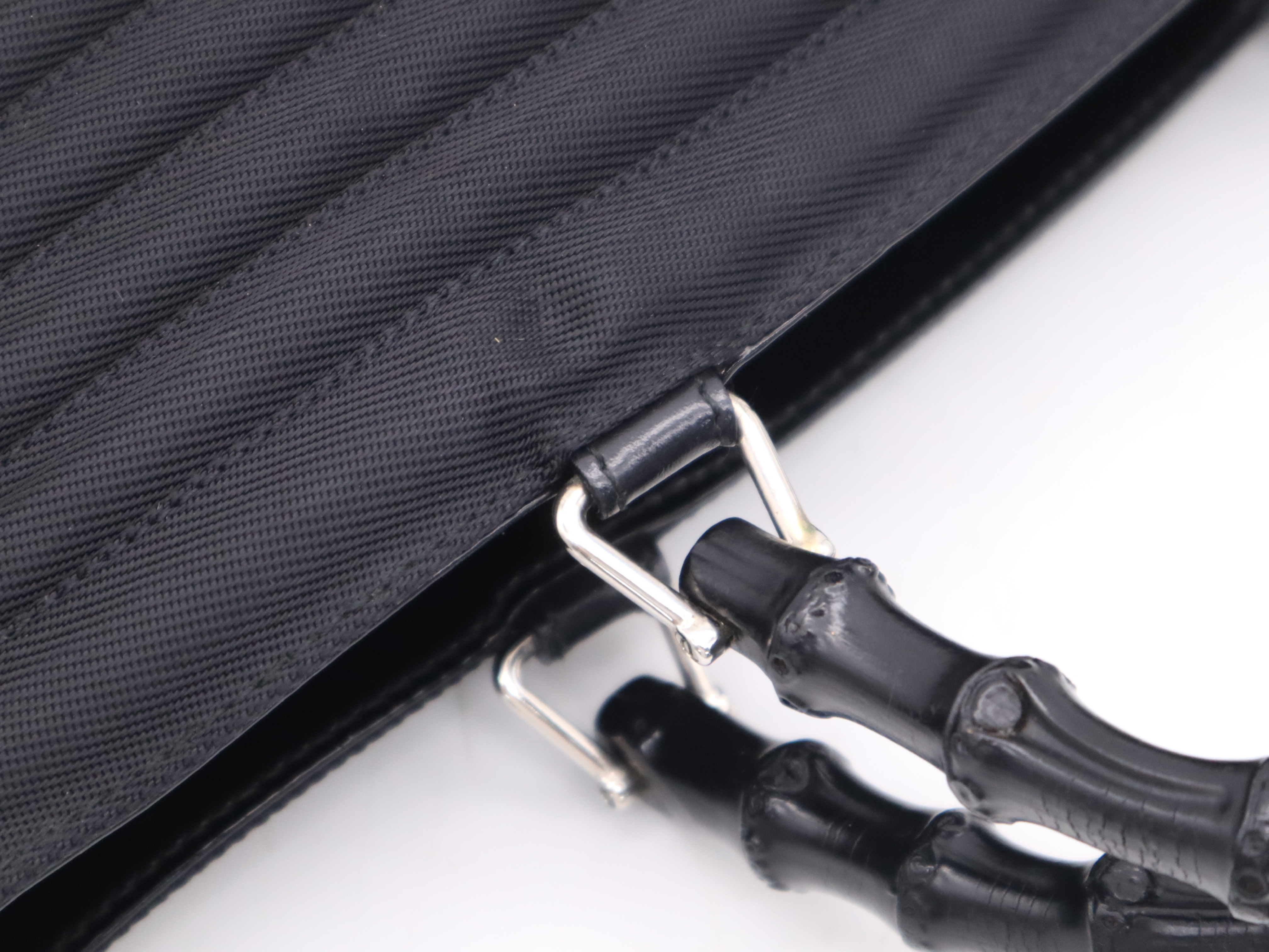 000-1998-0588 Bamboo Handbag, Black, Silver Hardware — view 7