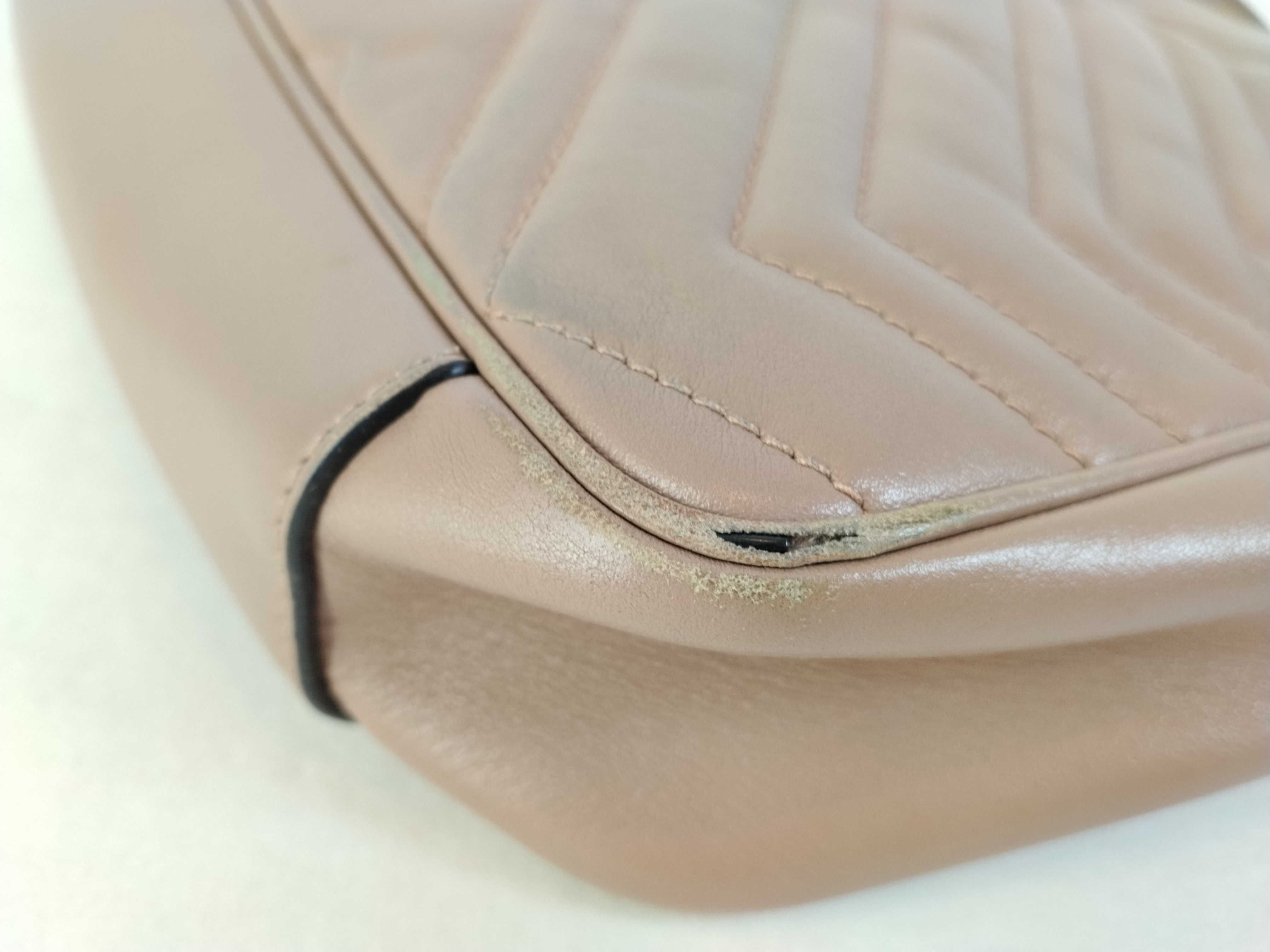 PH-GG Marmont Small Flap Taupe Leather Gold Hardware Chain Shoulder Bag — view 14