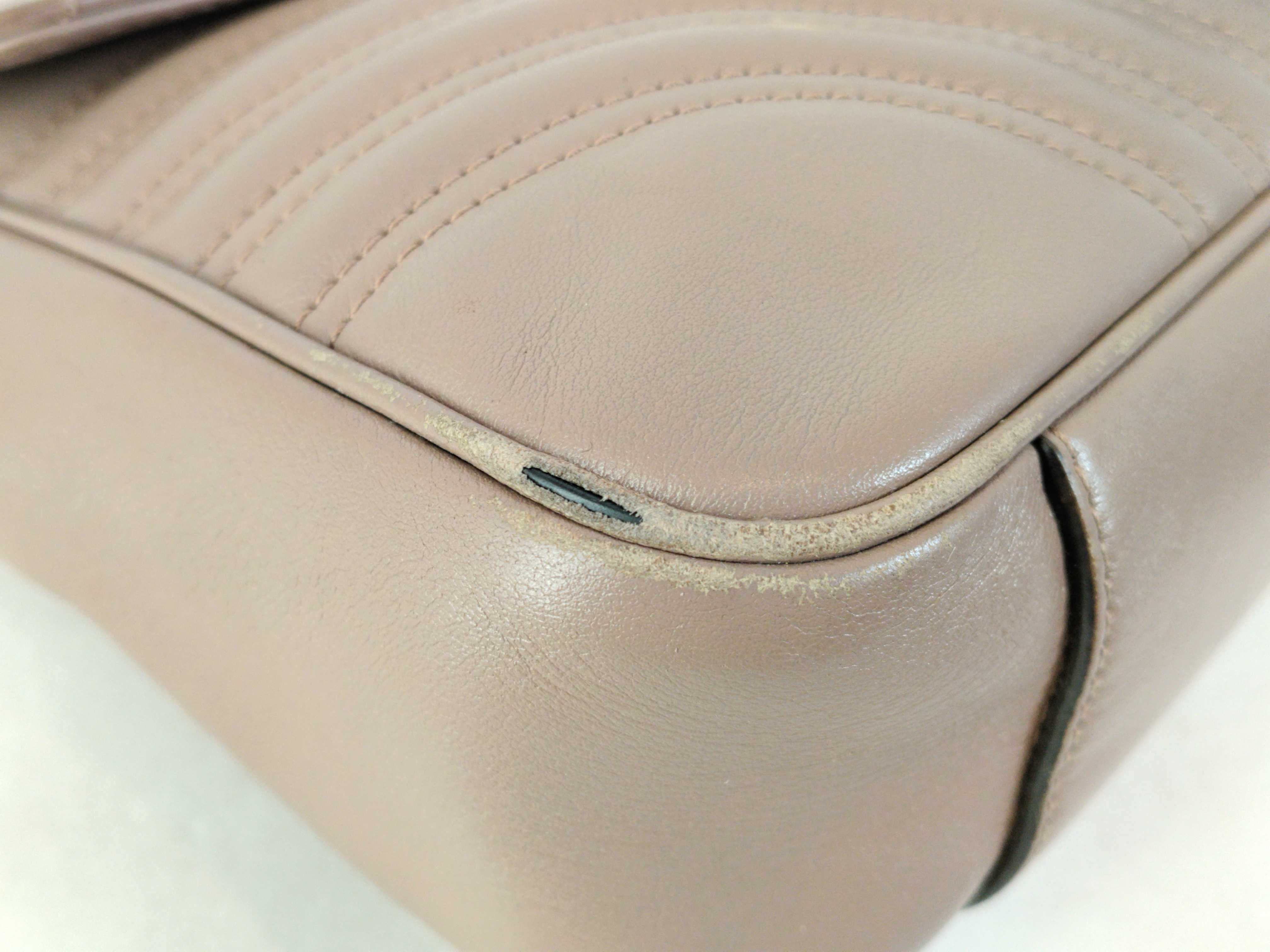 PH-GG Marmont Small Flap Taupe Leather Gold Hardware Chain Shoulder Bag — view 6