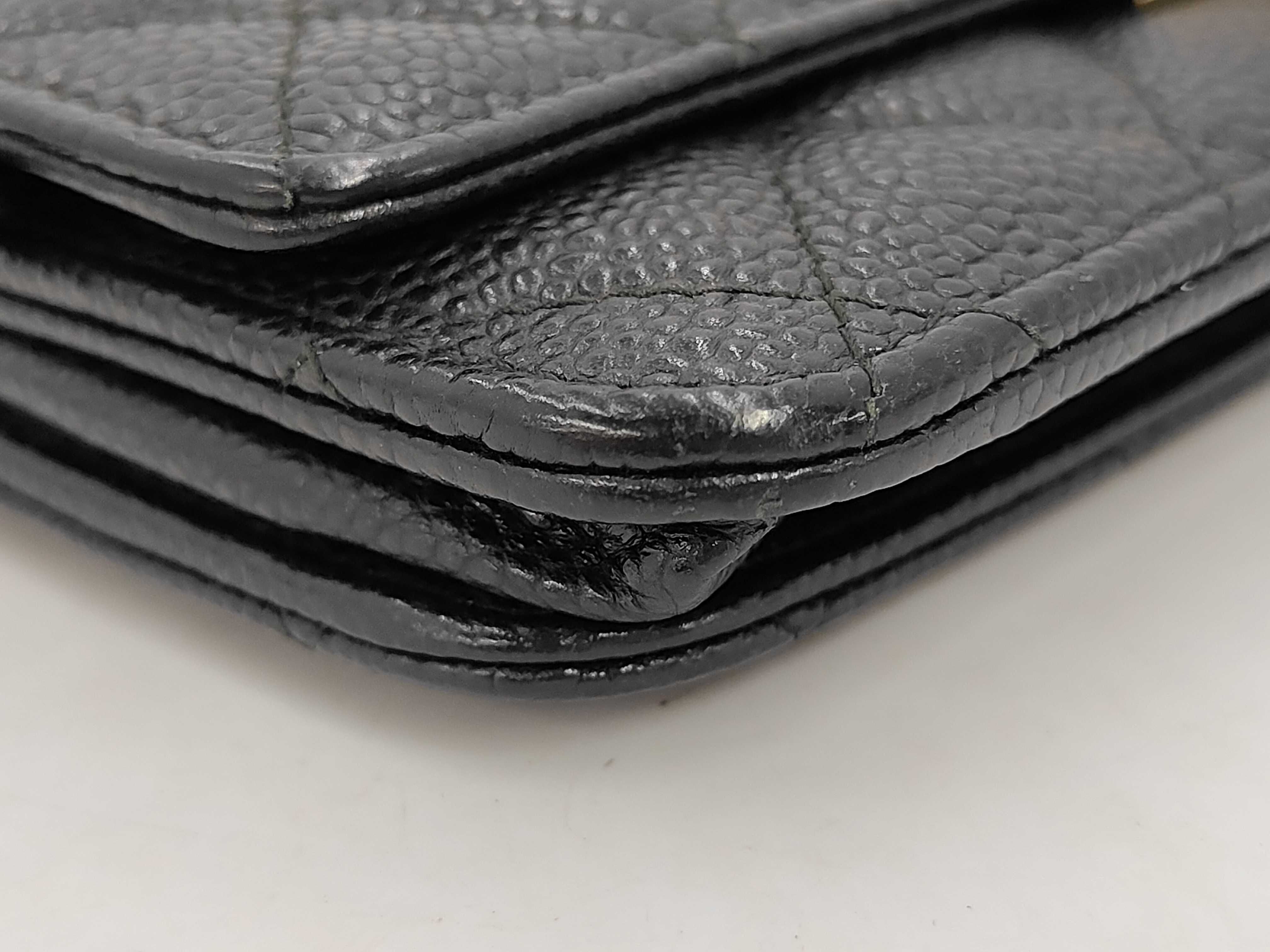 Matelassé Caviar Skin Coco Lock Chain Wallet (Shoulder Bag with Dust Bag, Cards, and Seal) — view 4