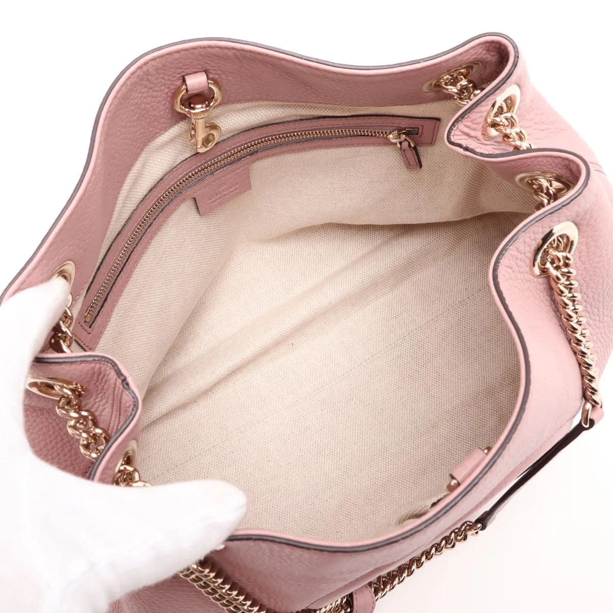 Soho 308982 Leather Chain Shoulder Bag Pink — view 7