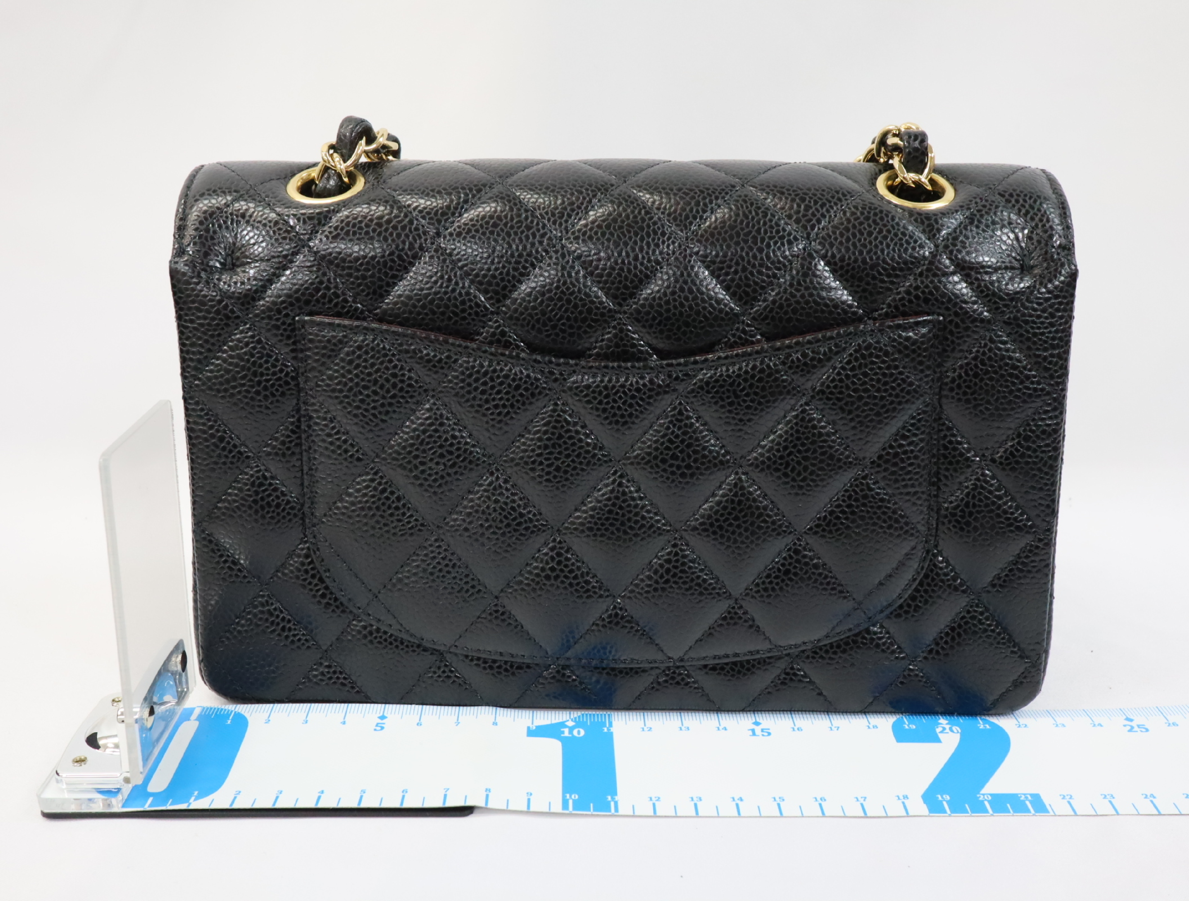 Matelassé 23 Caviar Skin Double Flap Black Serial Number 30s Gold Hardware A01113? Shoulder Bag — view 2