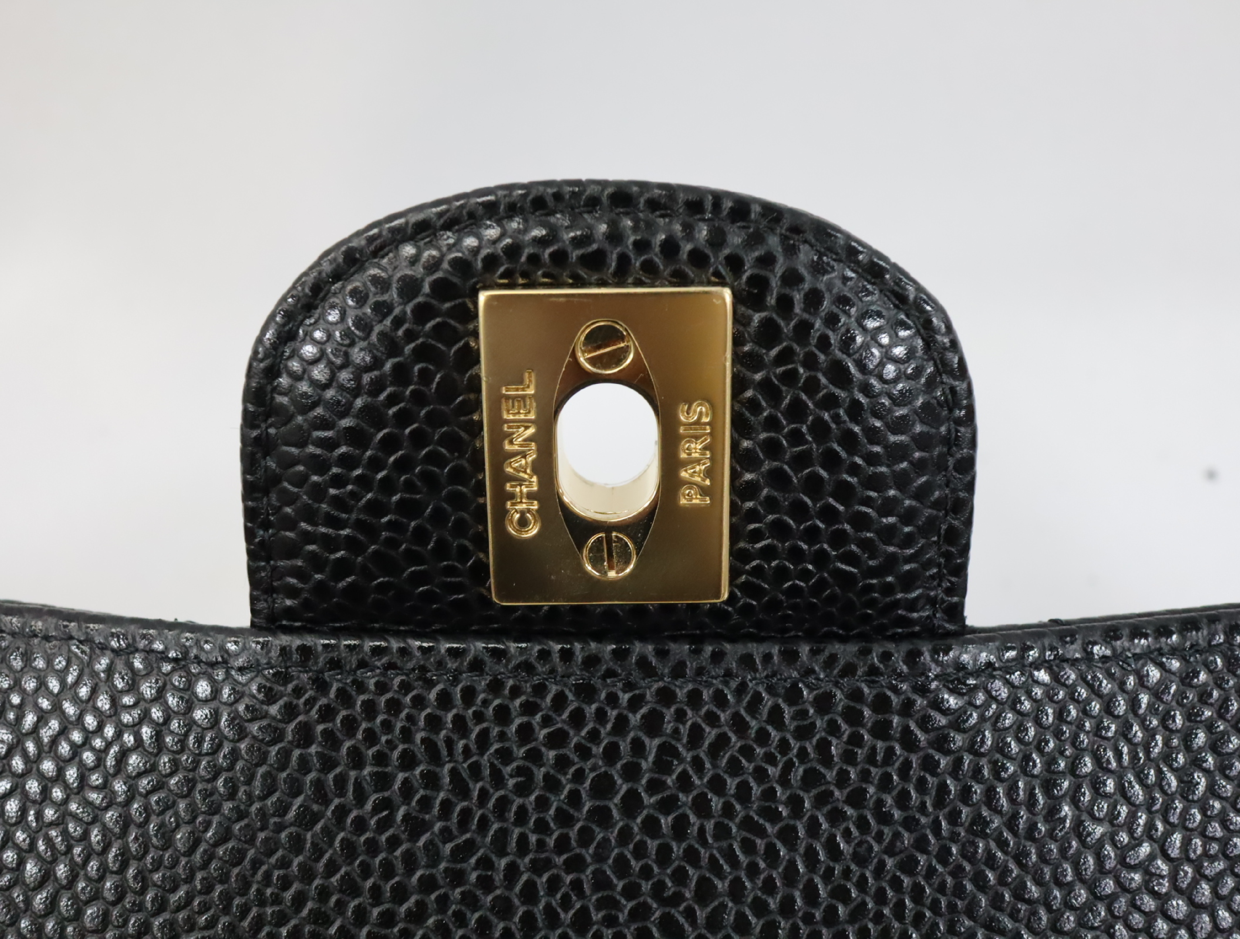 Matelassé 23 Caviar Skin Double Flap Black Serial Number 30s Gold Hardware A01113? Shoulder Bag — view 13