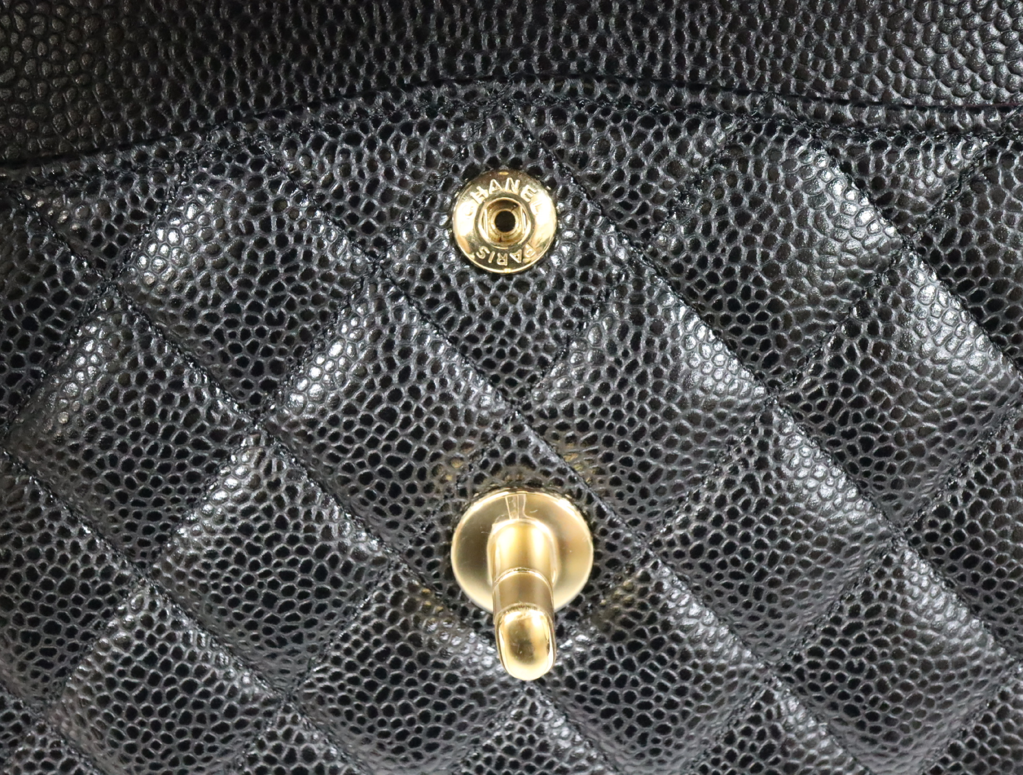 Matelassé 23 Caviar Skin Double Flap Black Serial Number 30s Gold Hardware A01113? Shoulder Bag — view 14
