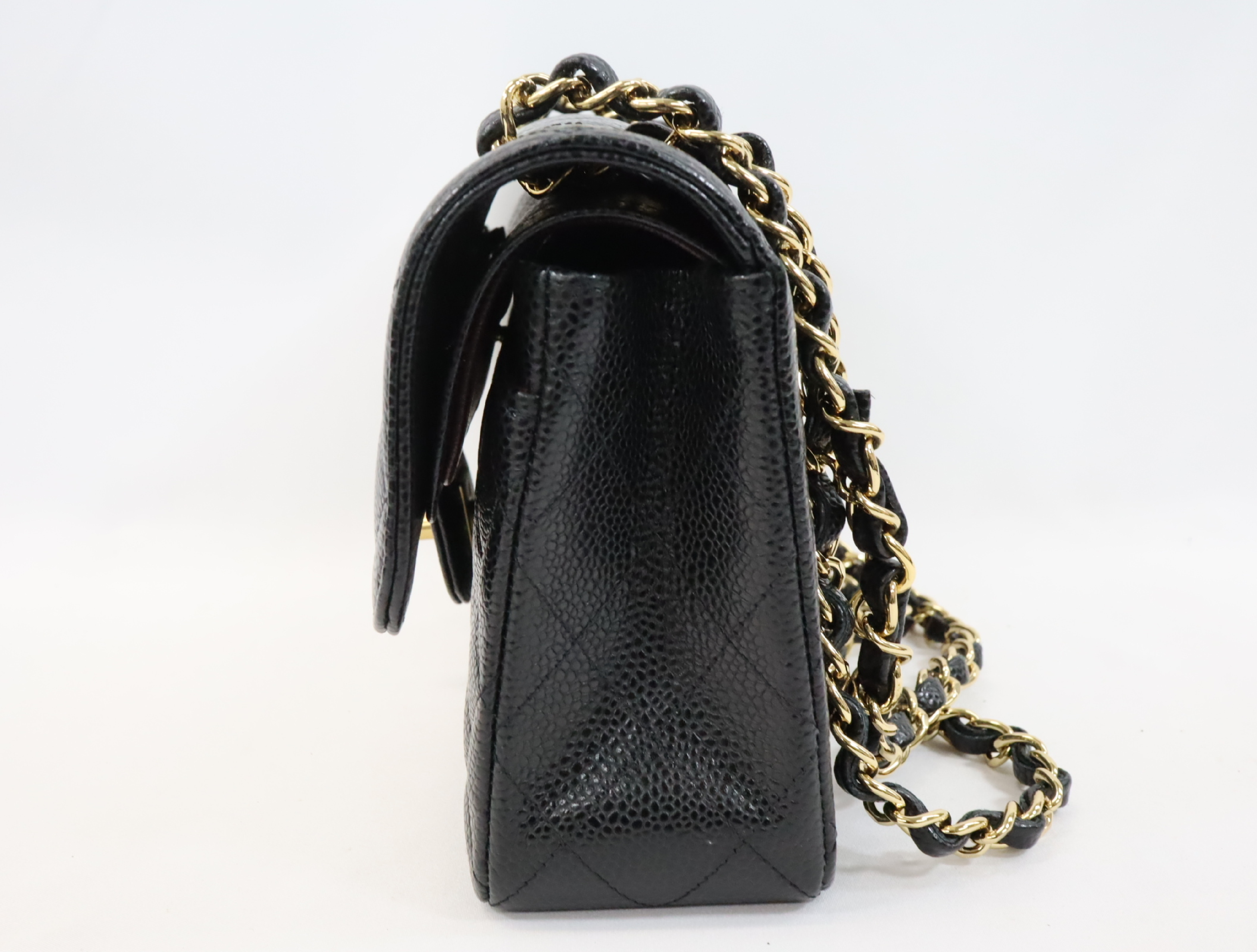 Matelassé 23 Caviar Skin Double Flap Black Serial Number 30s Gold Hardware A01113? Shoulder Bag — view 4