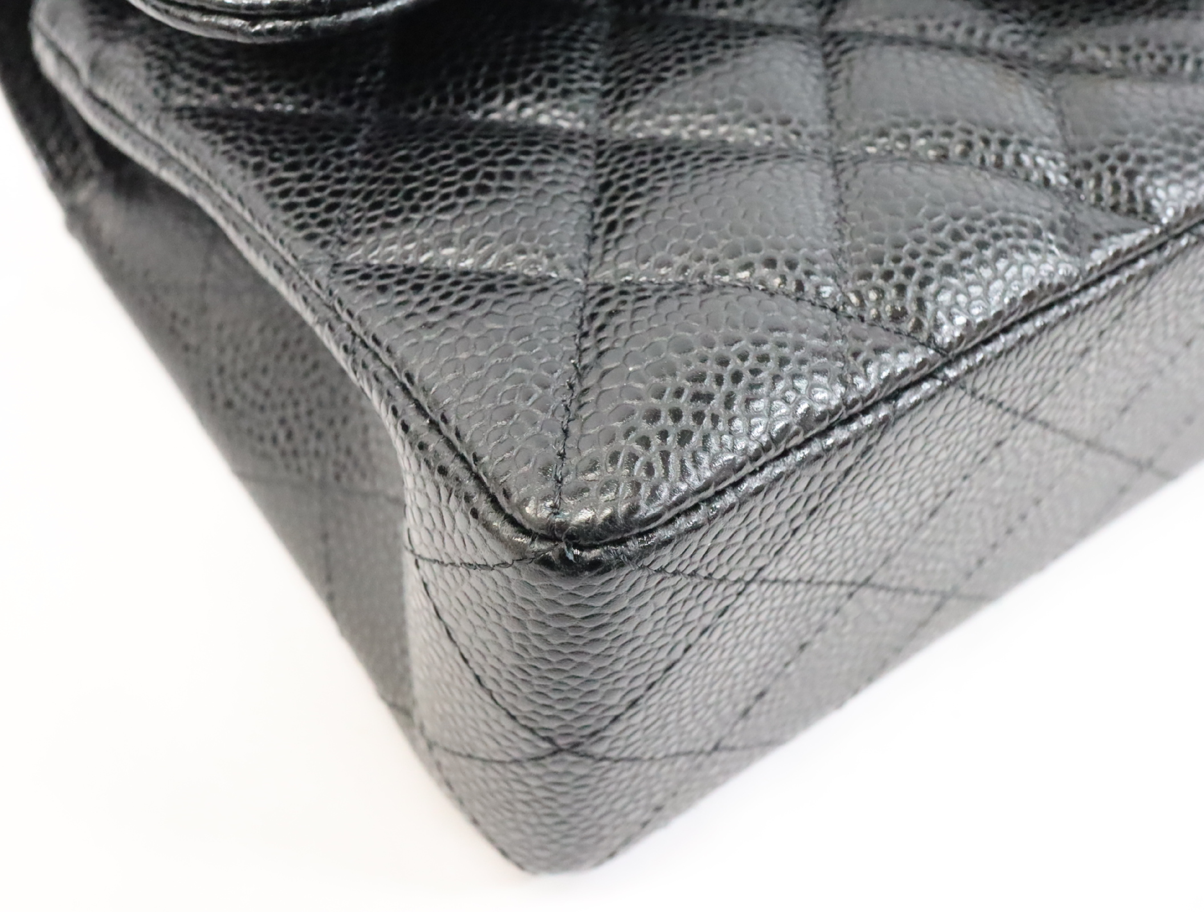 Matelassé 23 Caviar Skin Double Flap Black Serial Number 30s Gold Hardware A01113? Shoulder Bag — view 8
