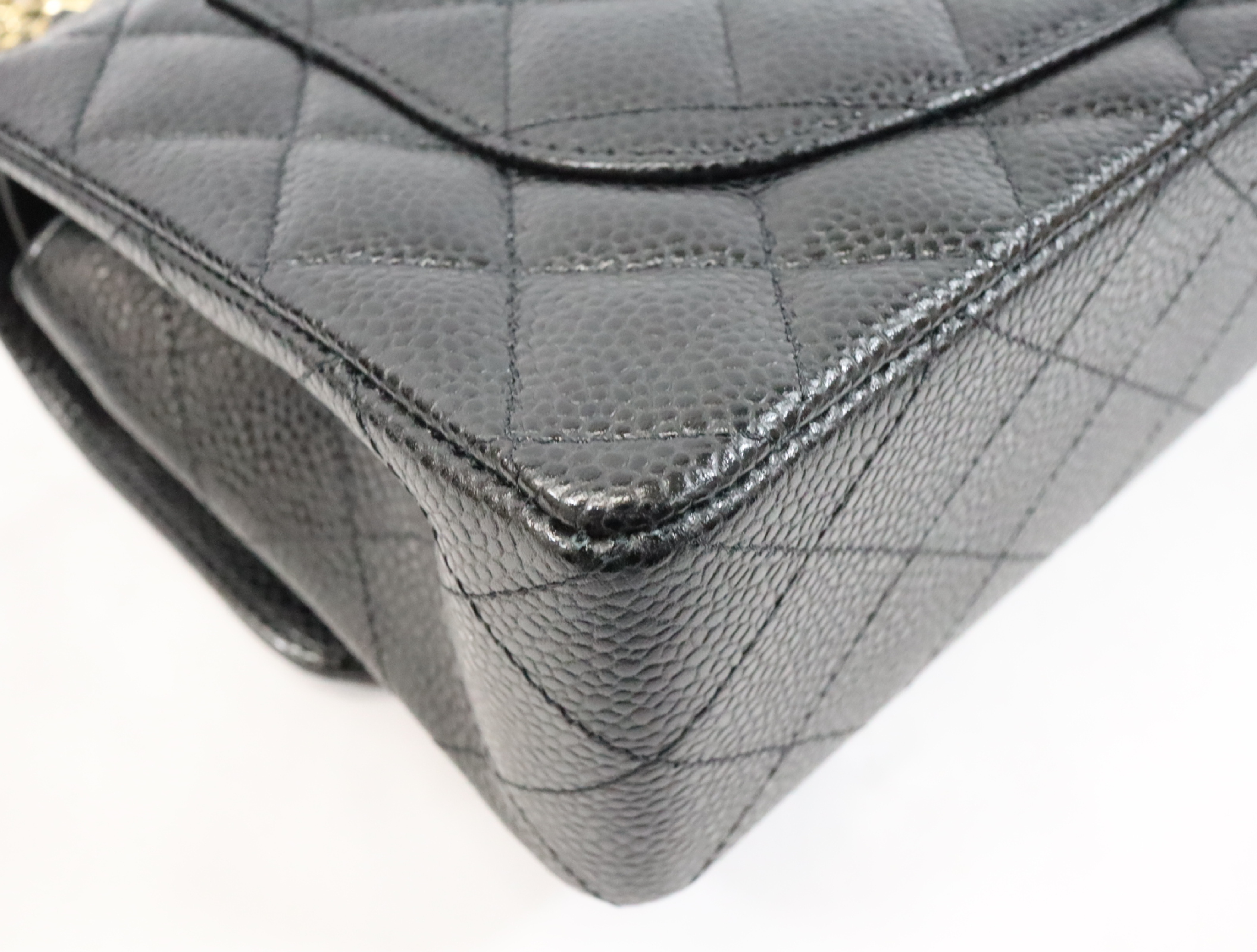Matelassé 23 Caviar Skin Double Flap Black Serial Number 30s Gold Hardware A01113? Shoulder Bag — view 10