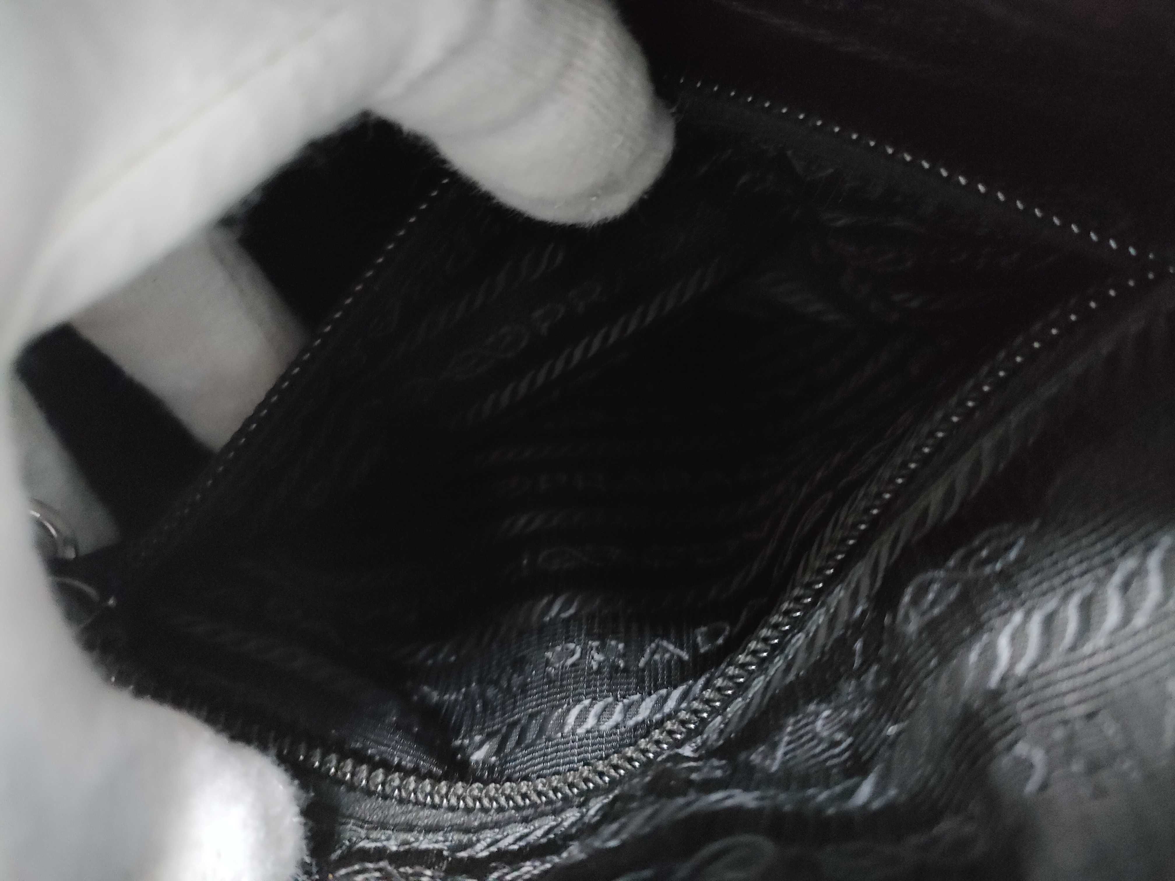 Nylon Shoulder Bag (2VH144) - RFID verified, Triangle logo, Logo belt, Saffiano nylon. — view 11
